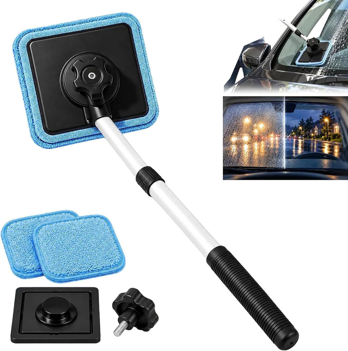 Dual Magnetic Car Windshield Cleaner, Double Sided Magnetic Window Cleaner