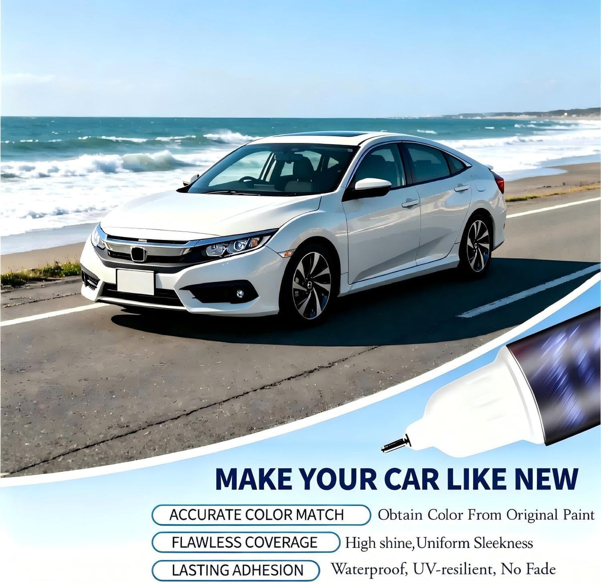 Platinum White Pearl(NH-883P) Touch up Paint for Honda OEM Color Match