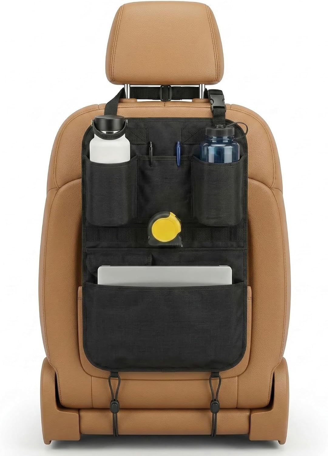Swigzy Premium Seat Back Organizer Water Bottle Holder & Kick Mat Protector