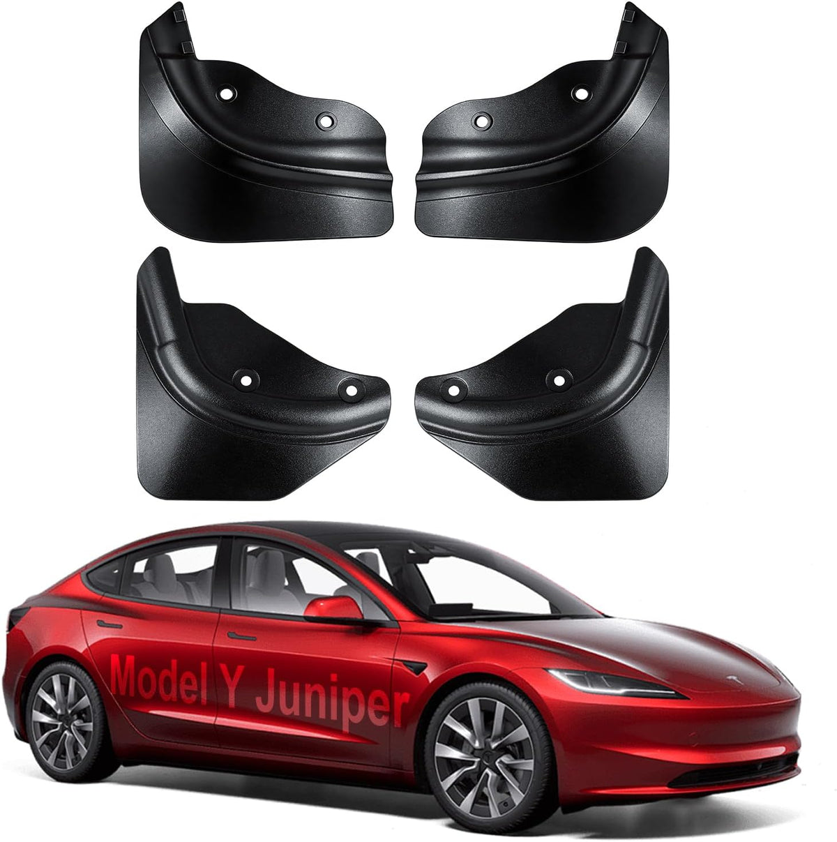 2025-2026 New Model Y Juniper Mud Flaps - 3D Laser Scanned PP-TPE Military-Grade Material No-Drill Aerodynamic Protection Accessories for Tesla Owners