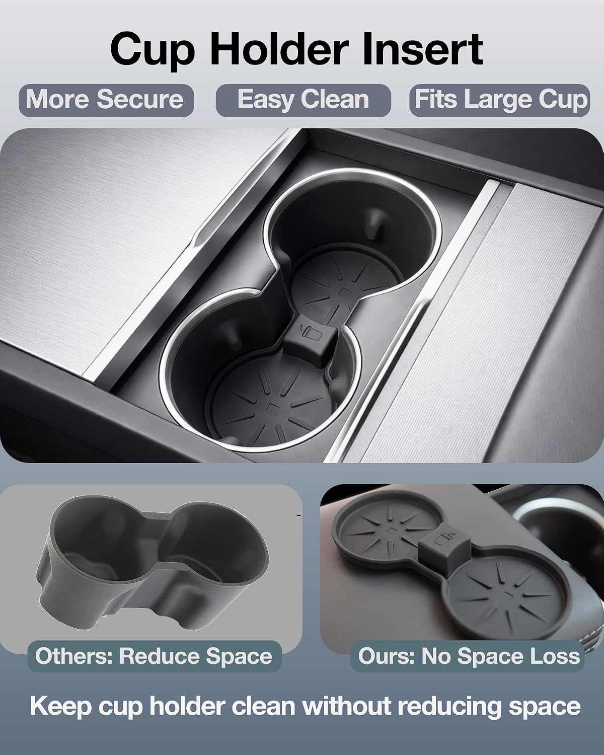 Center Console Organizer for Tesla Model Y Juniper Premium & Performance 2025 2026 and All Model 3 Highland Accessories [Double-Layer Storage, Smooth Sliding] Cup Holder Armrest Hidden Storage Box