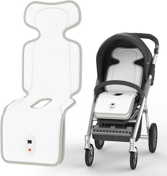 Baby Stroller Cooling Pad with 2 Built-in Blower Up to 10H MAX 10000 mAh Rechargeable 3 Speed Adjustable Car Seat Liner Cooling Cushion for Toddler Outdoors Summer Baby Essentials