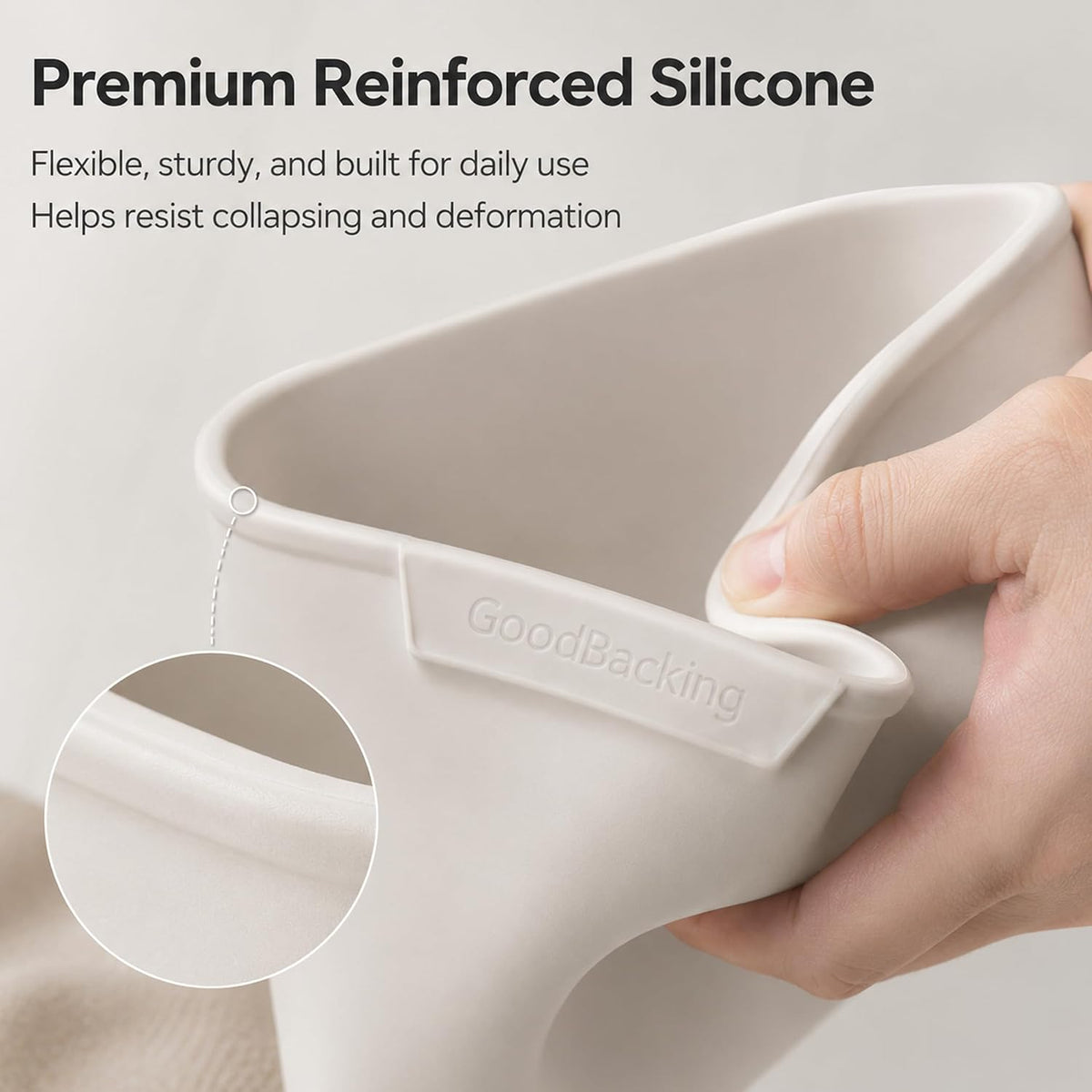 2-Pack White Silicone Car Trash Cans for Door Pockets, Stay-Open