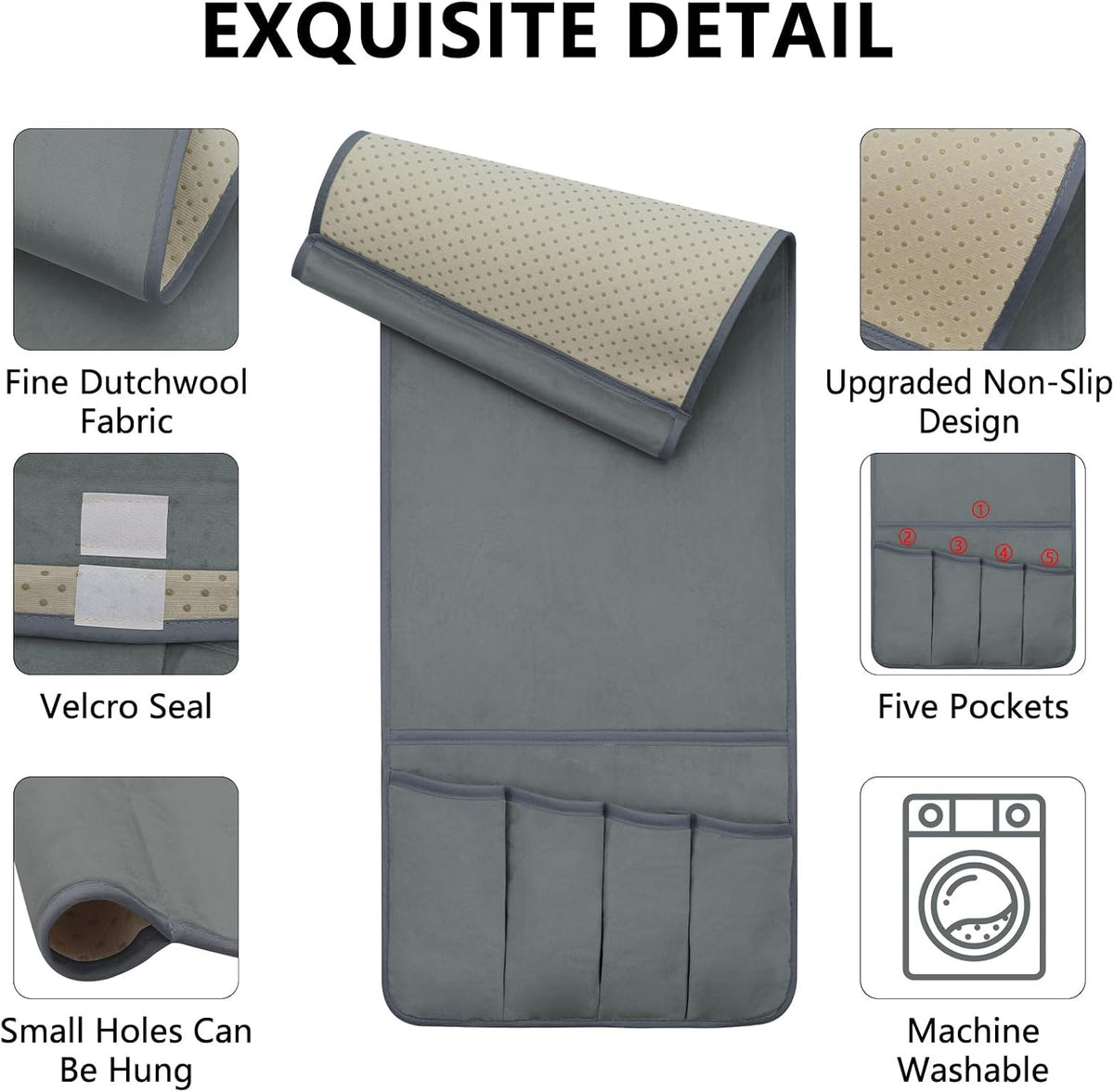 Remote Control Holder for Armchair Caddy, Remote Holder with 5 Pockets