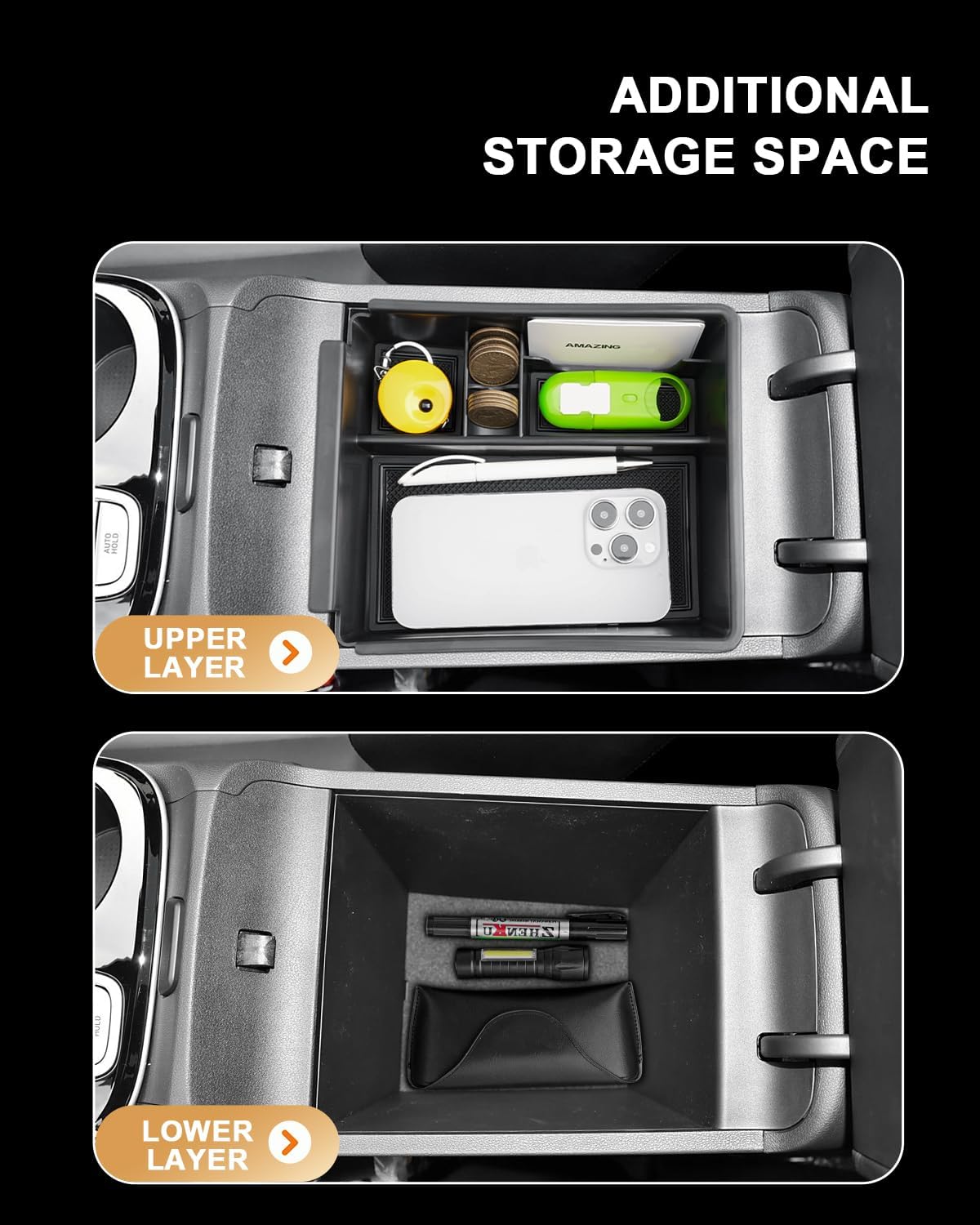 ECOZEN Center Console Organizer For 2022-2026 Hyundai Tucson Accessories - Armrest Box Organizer Tray Only Fit 2022-2026 Tucson With Automatic Transmission - NOT Fit 2025-2026 Tucson Limited/Hybrid