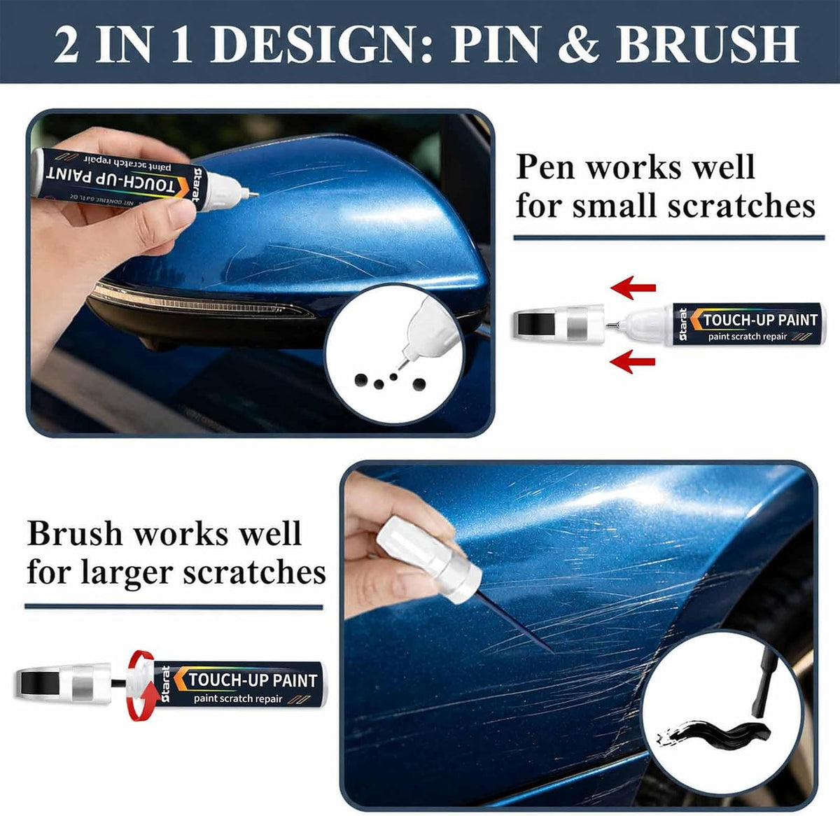 Lunar Blue Metallic(890/5890) Touch Up Paint Pen for Mercedes Benz