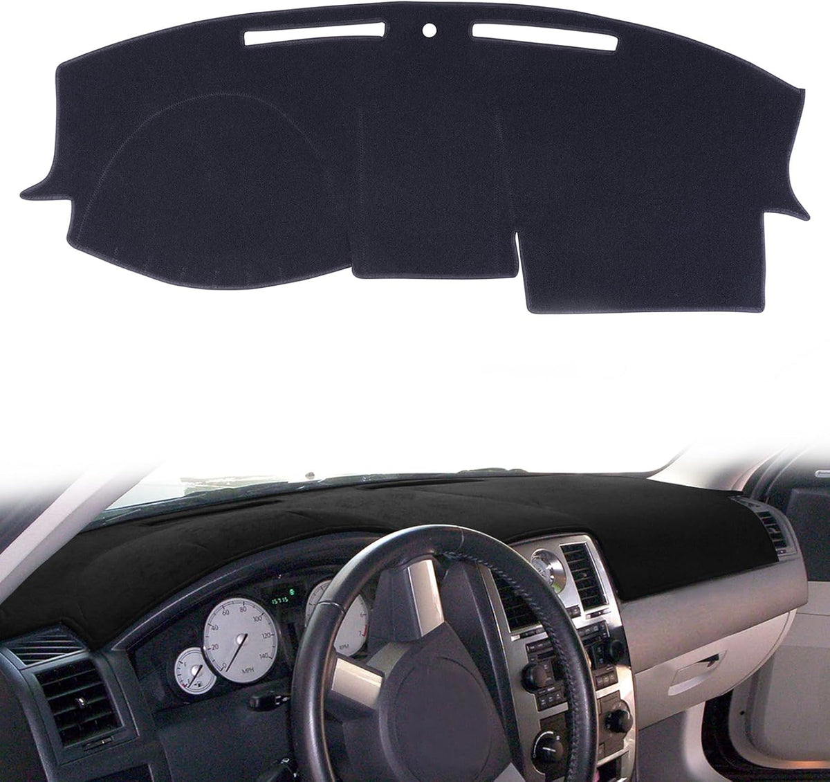 Dashboard Cover Custom Fit for Chrysler 200 2011-2014, Dash Cover Mat Pad Carpet Protector (Black)