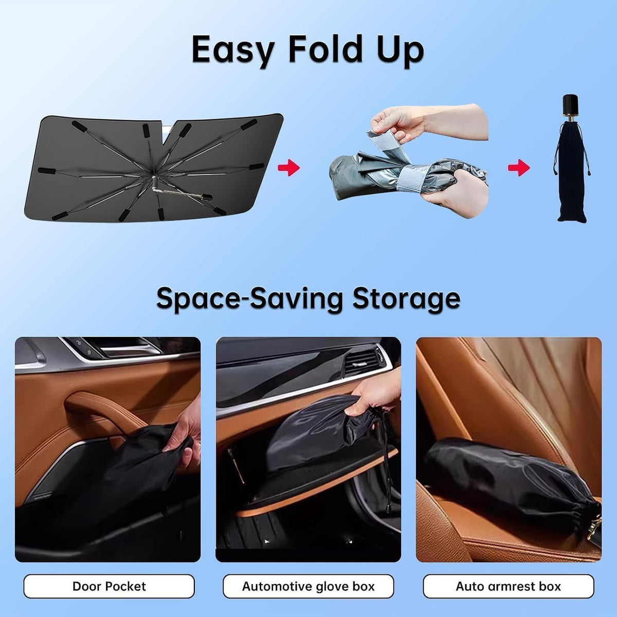 Windshield Sun Shade Umbrella for Toyota Camry 2012-2026 Front Window