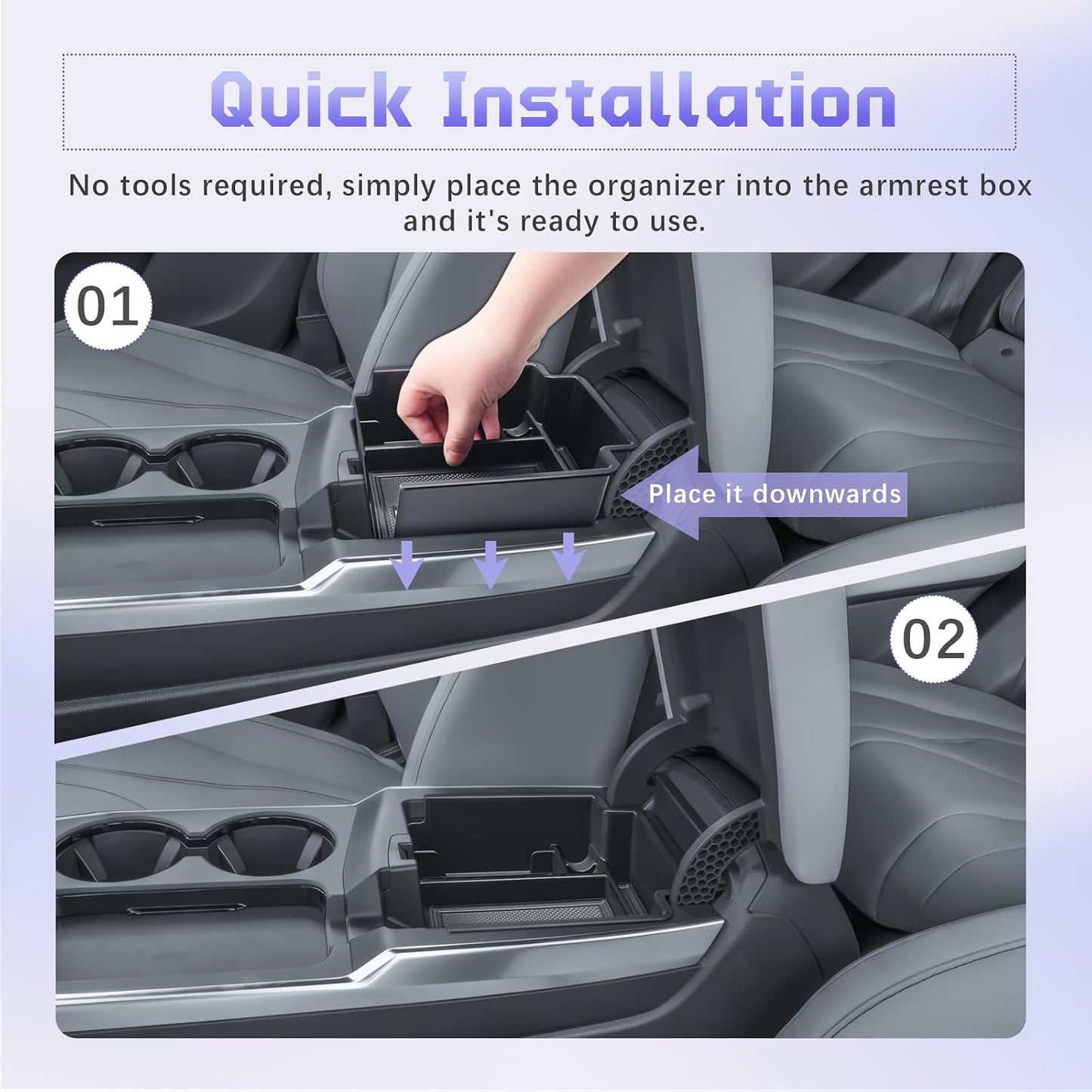 RUNROAD Center Console Organizer Tray Compatible with 2025 2026 Acura RDX Accessories, Insert Armrest Storage Box For Acura RDX Middle Console Tray Interior Accessories Coin Holder