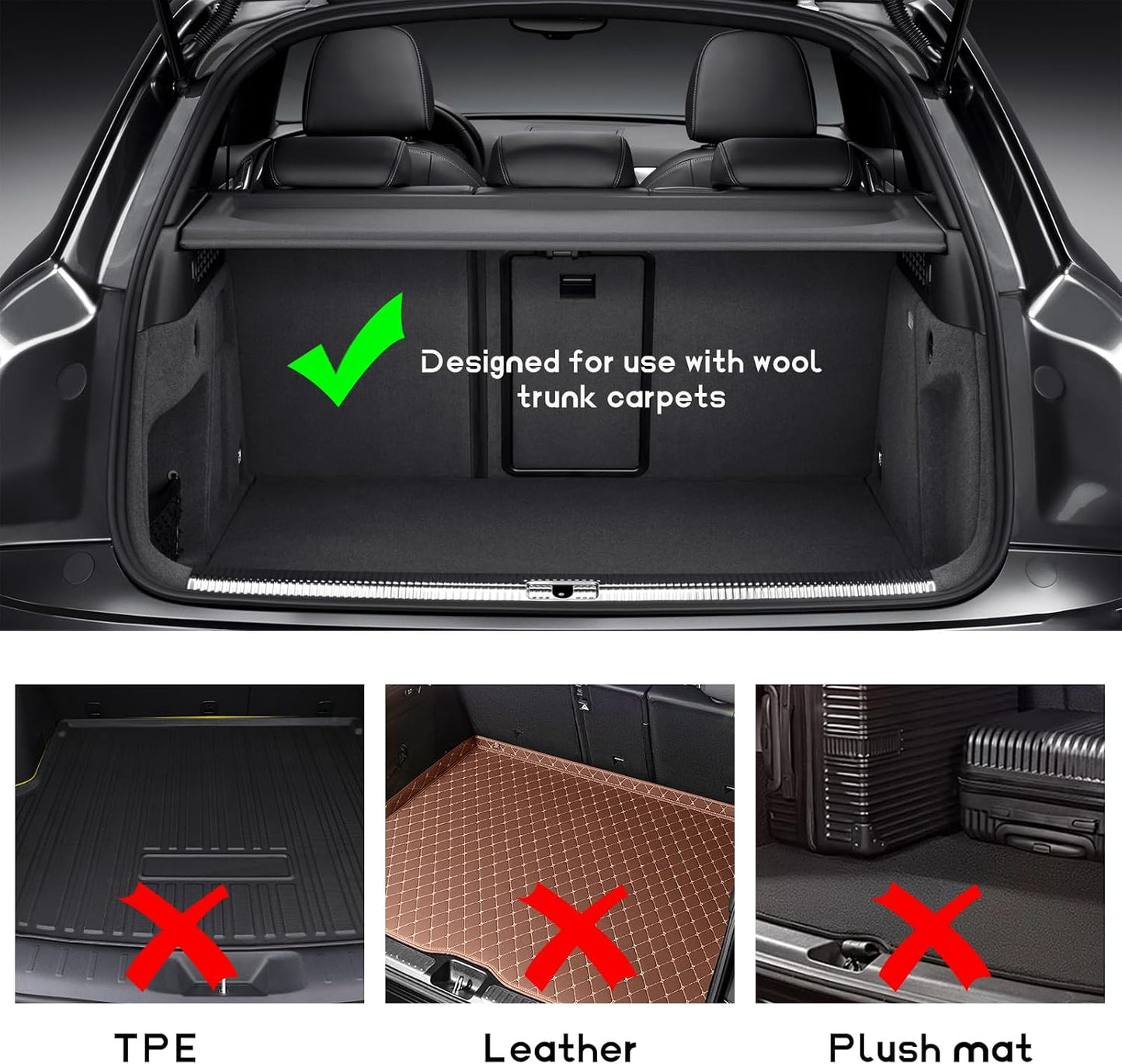 DXNQ 4PCS Multipurpose Cargo Organizer Blocks, Plastic Cargo Storage Organizer Blocks for Wool Carpet Trunk, Grocery Trunk Divider Cargo Containment System for Car SUV Van Trunk
