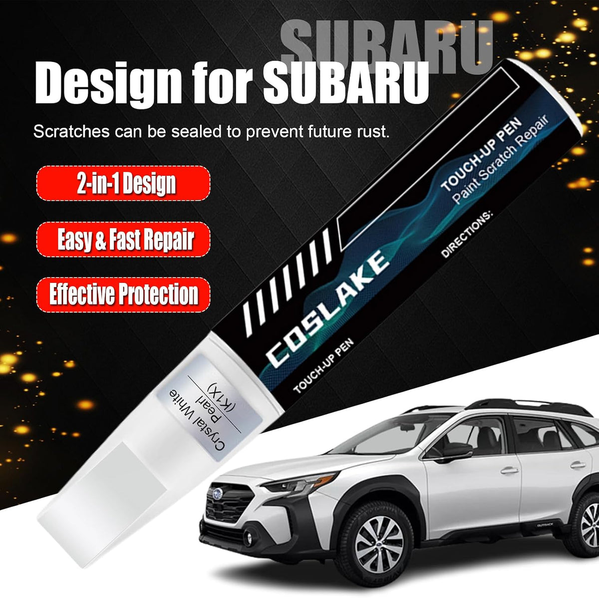 Car Touch Up Paint(Crystal Black Silica(D4S)) for SUBARU