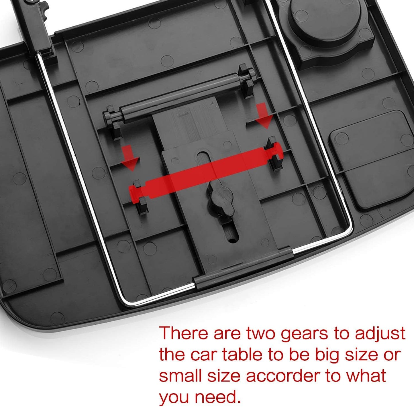 Foldable Car Seat Back Portable Tray for Food Dining Drink and Laptop, Hanging Car Steering Wheel Tray (Black)