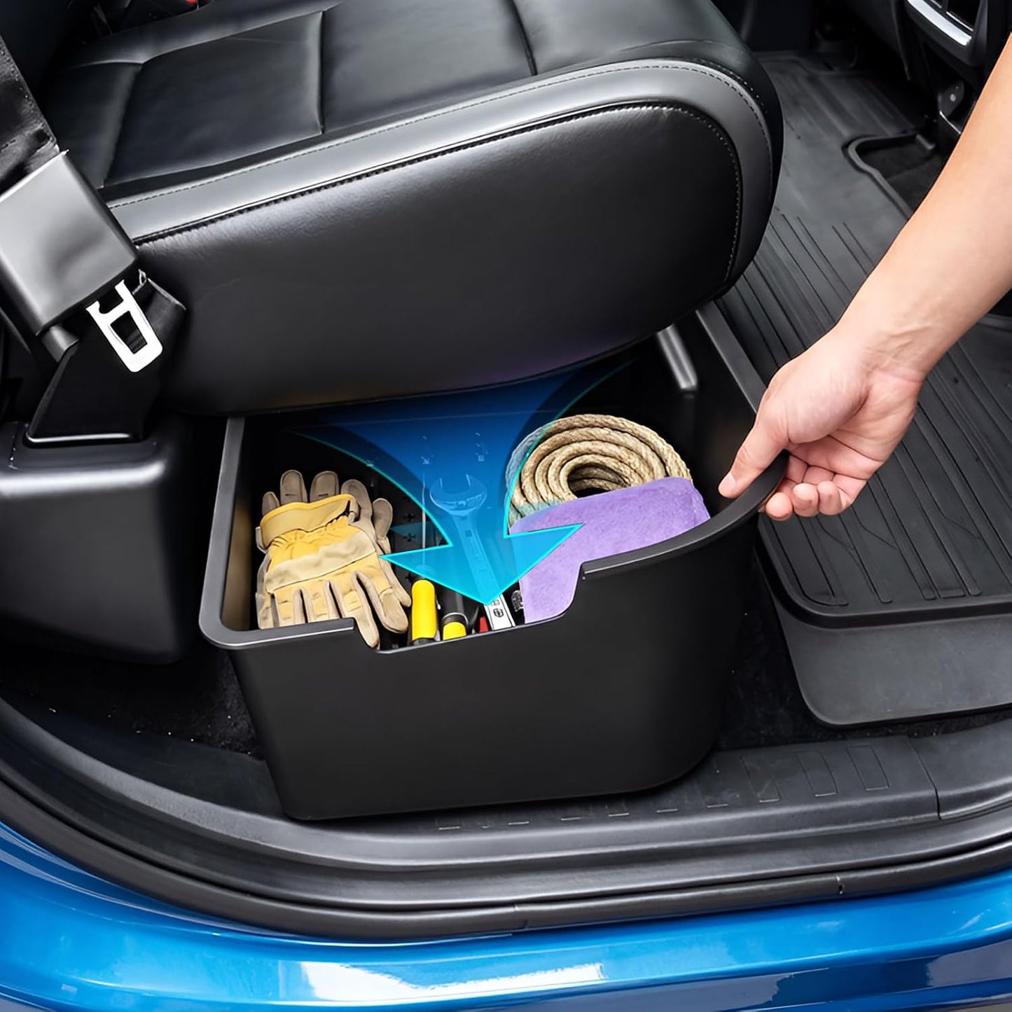 MAXDOM Under Seat Storage Fit for (2015-2026) F150 SuperCrew/Crew Cab (2017-2026) F250 F350 F450 F550 Super Duty Rear Underseat Organizer Box