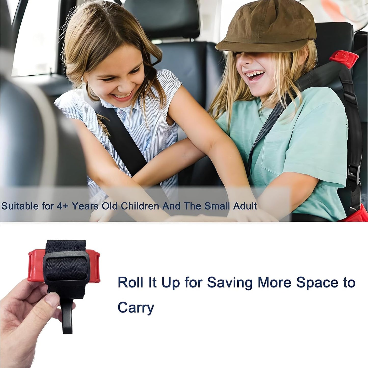 JAPARA Auto Shoulder Strap Positioner, Comfort Neck Friction Preventer for Kids and Petite Adults, Adjustable Nylon Webbing Travel Accessory Guide for Cars