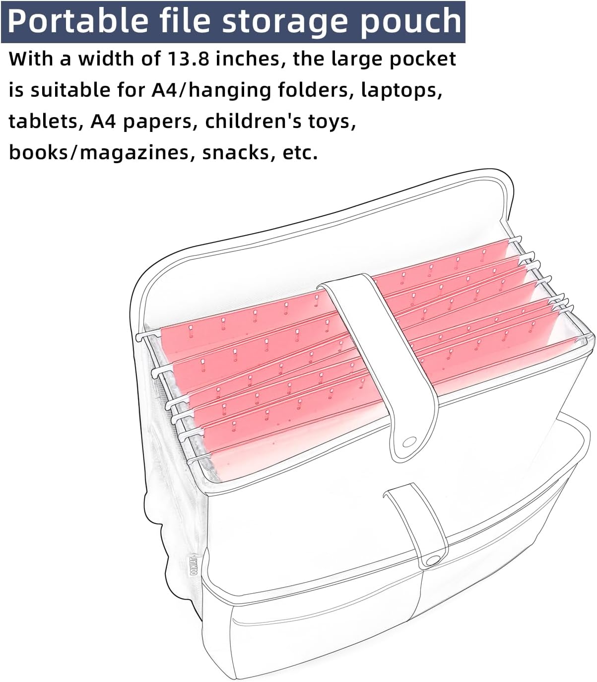 TAIKOO Front Seat Car Organizer Passenger Seat Organizer for Car Truck SUV | Leather Car Seat Organizer with Large 13.8" Pocket for Laptop Tablet File Folder, Hanging Backseat Storage for Vehicle