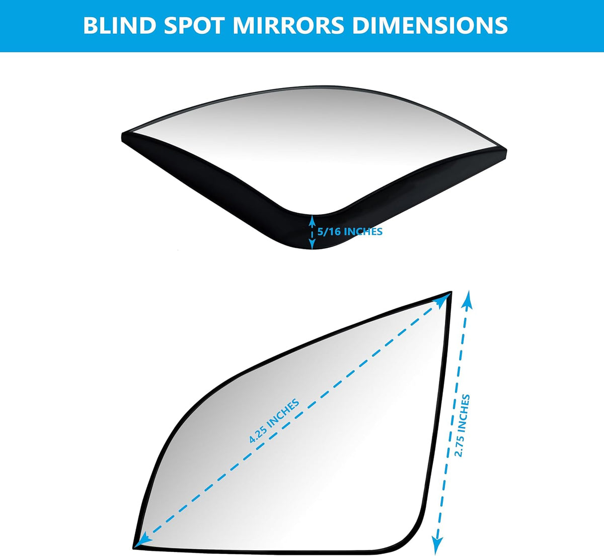 Convex Stick On Custom Fitted Blind Spot Mirrors Compatible With Toyota Tacoma 2016-2026- Engineered to Provide A Wider View