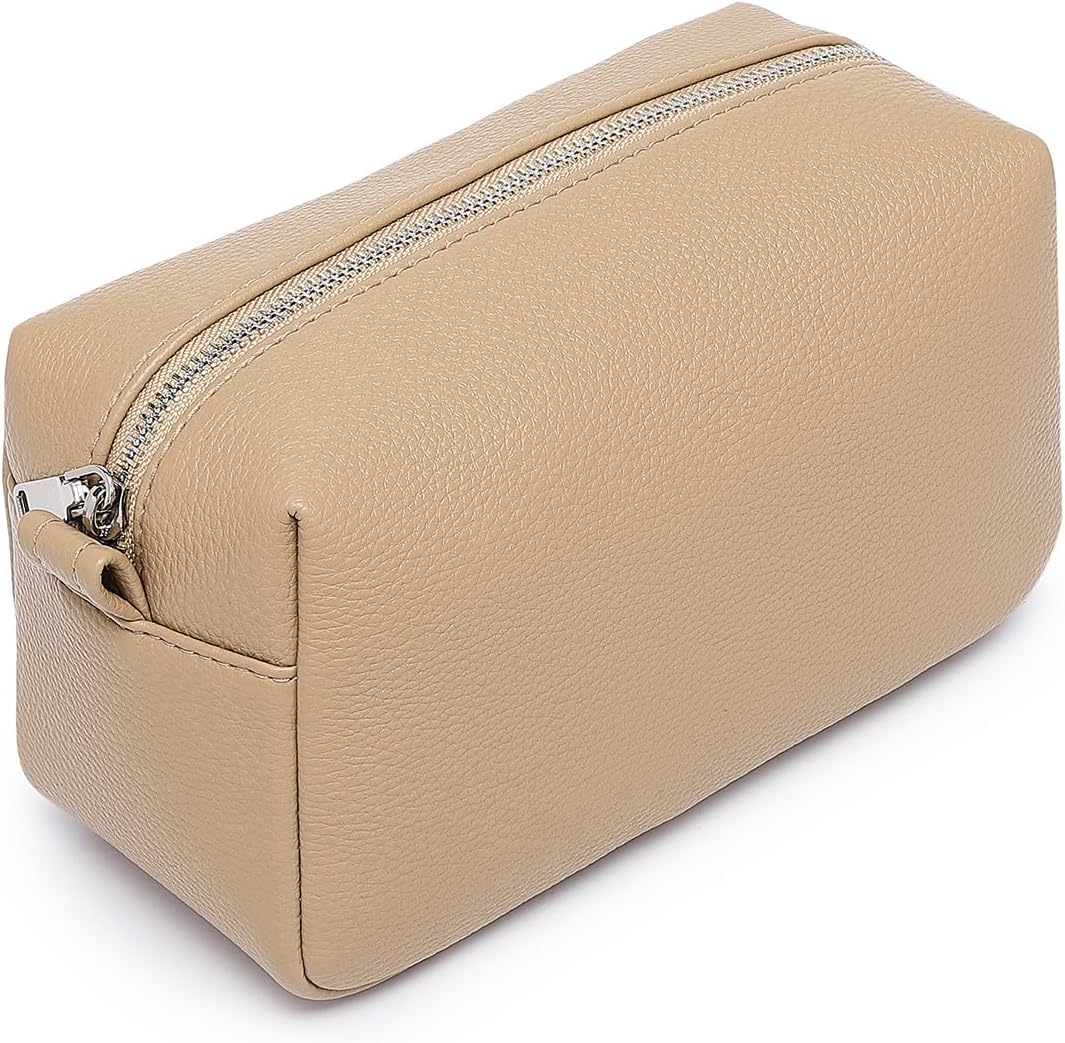 Travel Makeup Bag, Ring Clasp Wristlet Organizer (Sandy)