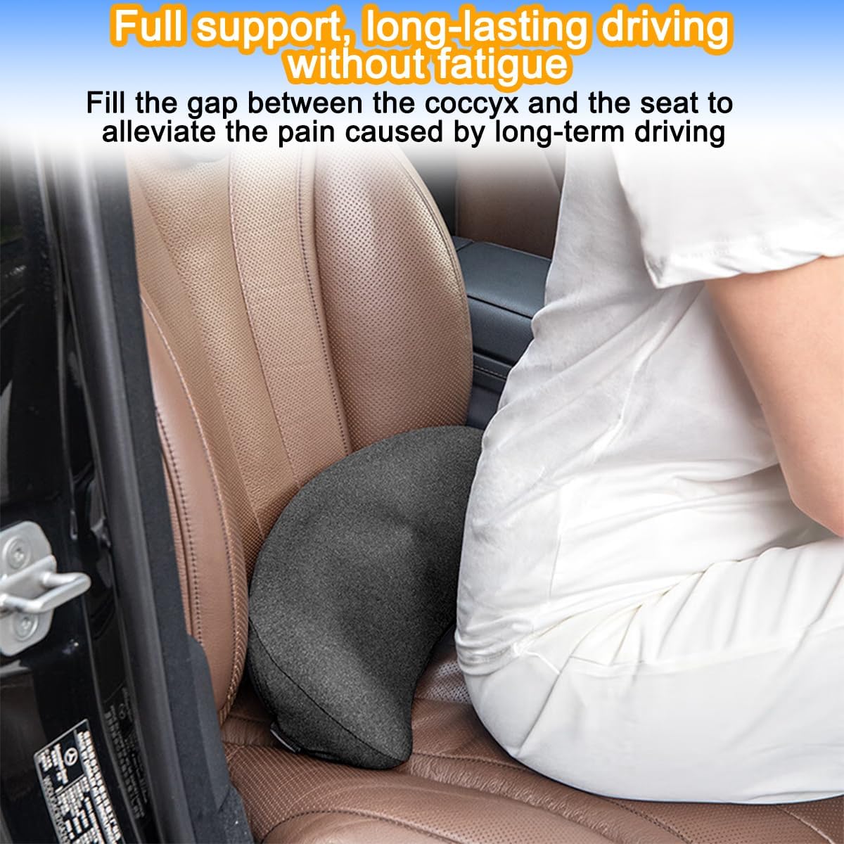 Mandark Car Seat Cushion, Memory Foam Vehicle Driver Seat Pad for Back & Sciatica Pain Relief, Comfortable Lumbar pillow for Driving, Office Chair, Wheelchair, Universal for SUV, Truck, RV (Dark Gray)