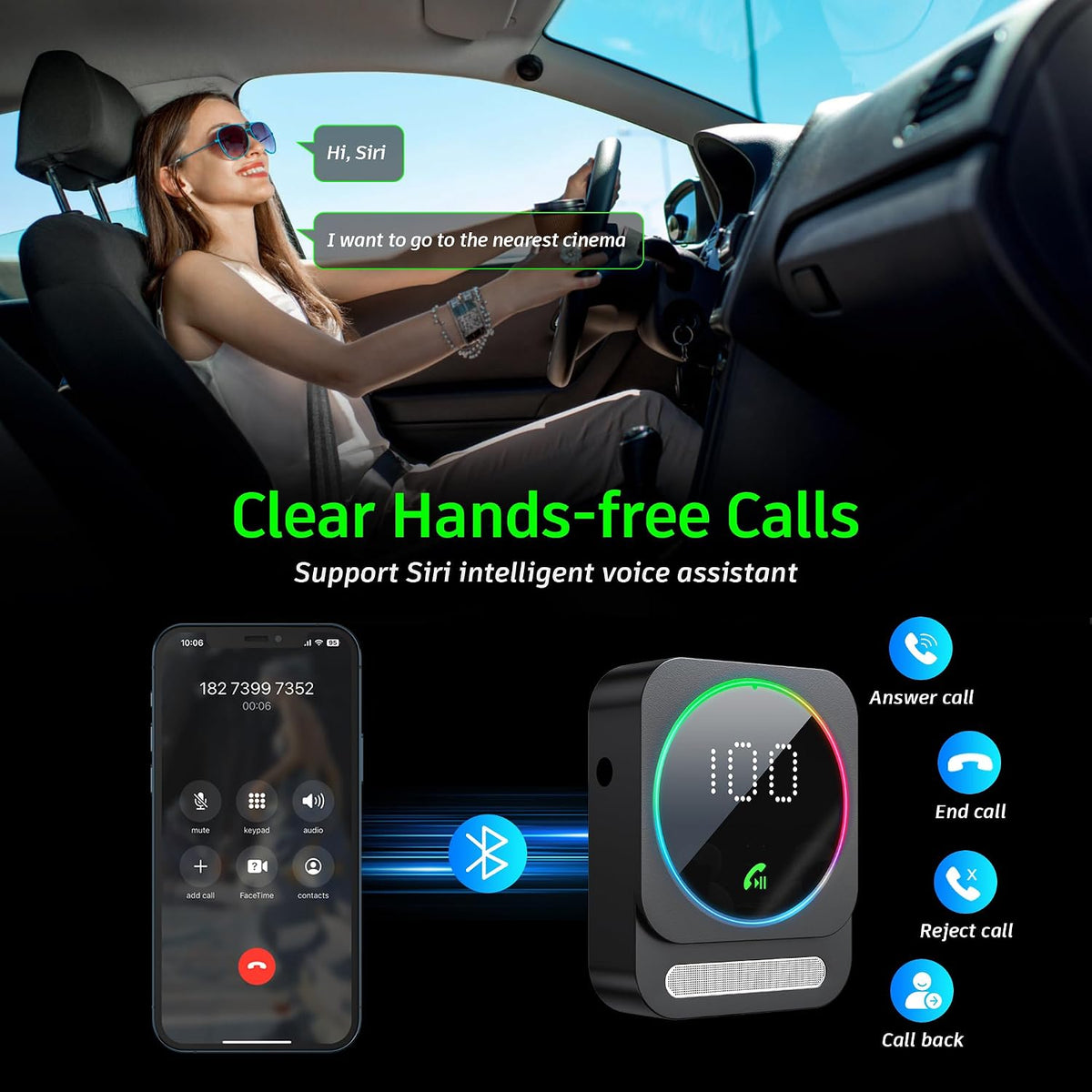 SONRU Bluetooth 5.3 Receiver for Car, Wireless Audio Adapter for Car/Home Stereo/Wired Headphones/Speaker, Bluetooth Aux Adapter, Dual AUX Outputs, RCA AUX 3.5mm Music Receiver