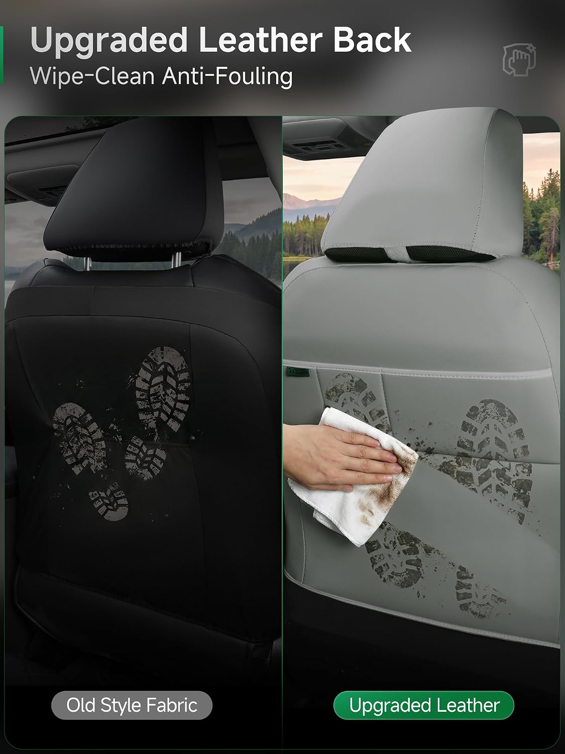 GIANT PANDA Front Seat Covers for Nissan Rogue Altima Sentra Versa Kicks Murano Pathfinder Maxima,Faux Leather Bucket Seat Cover Fit Nissan Seat Protectors (Gray Diamond) 2-Pack