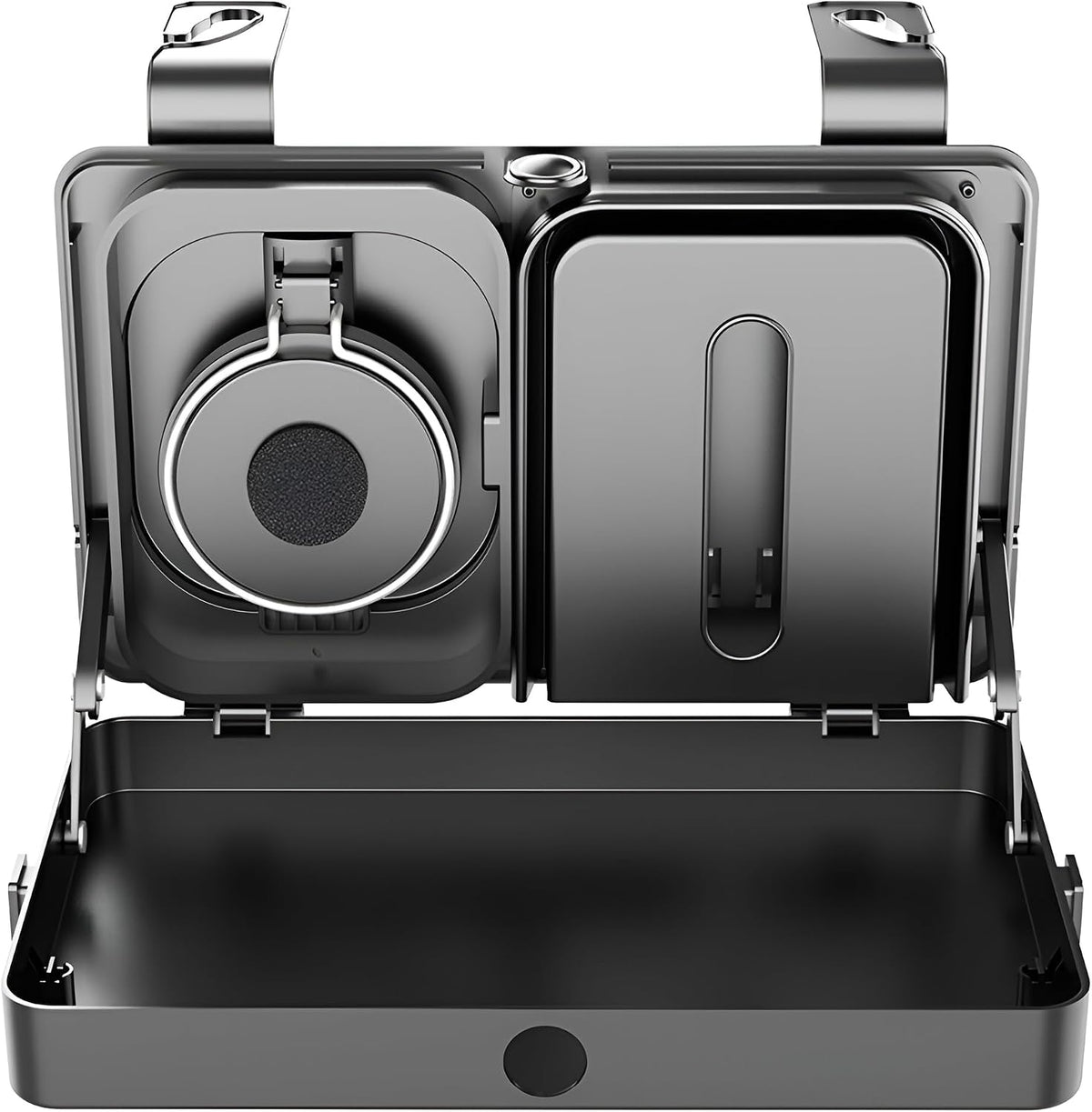 Car Back Seat Tray Table, Stable Foldable Vehicle Backseat Rear Passenger Food Trays Desk with Cup Holder, Multifunctional Automotive Interior Headrest Rear Seat Desk, Universal Fit