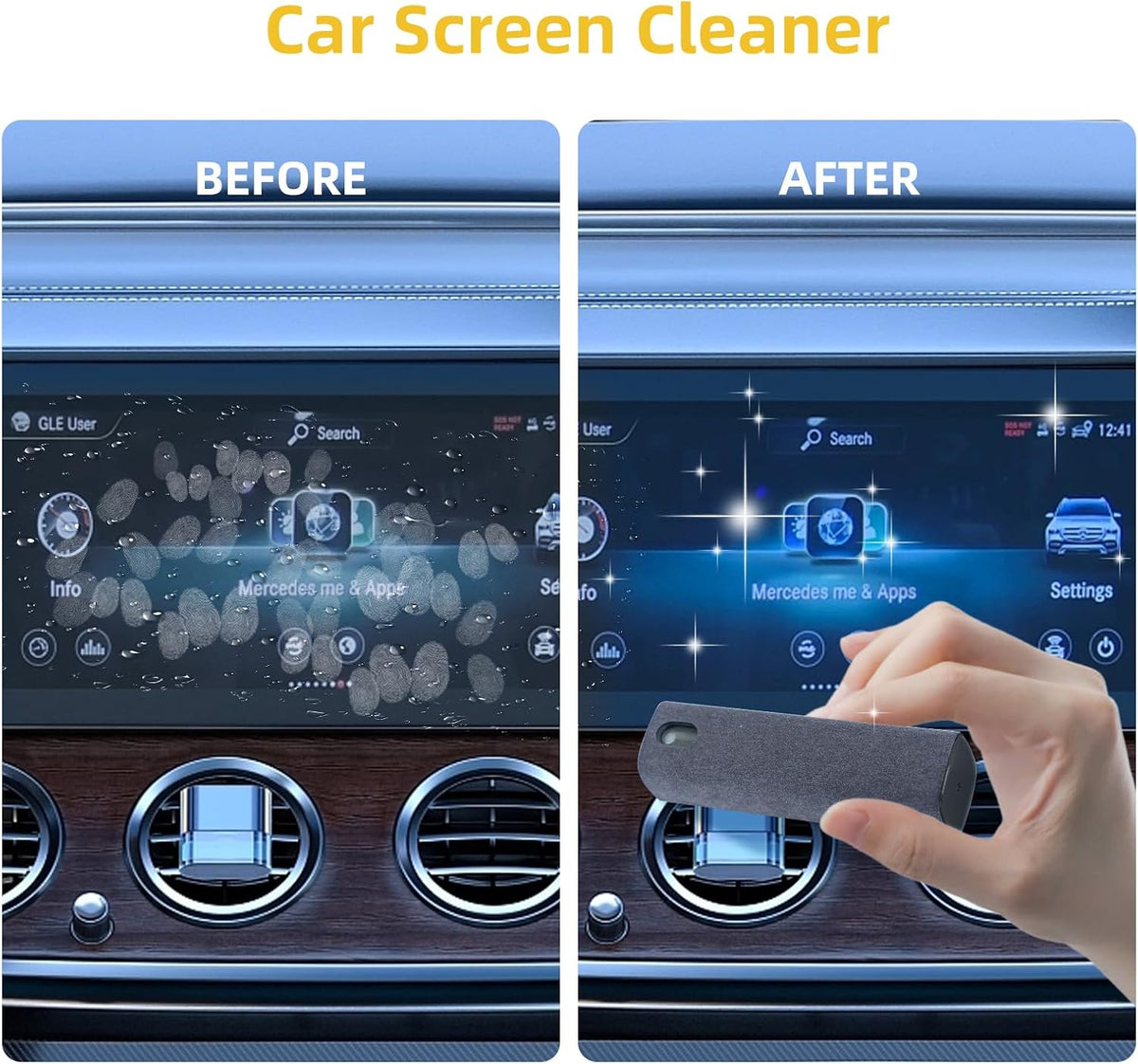 Gusil 8PCS Car Interior Detailing Kit, Dash Duster for Car Interior Detail Brush with Car Cleaning Gel Automotive Detailing Supplies Kit for Auto, Truck, SUV, RV - Car Gifts for Women