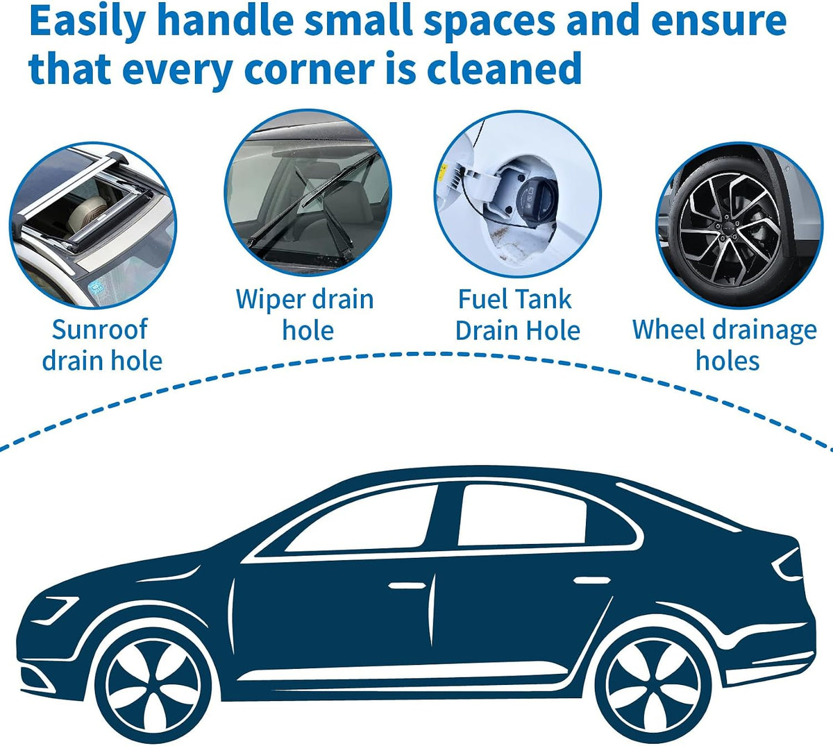Auto Sunroof Drain Cleaning Tool, 118 Inch Long Flexible Tube Cleaning Brush, Drain Brush Pipe Cleaners for Car Sunroof Windshield Wiper Drain Hole