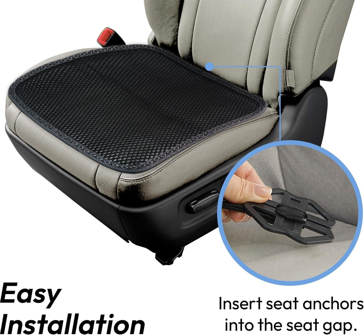 carrotez Cool & Breathable 3D Air Mesh Car Seat Cushion 17.8" x 17.8" Black