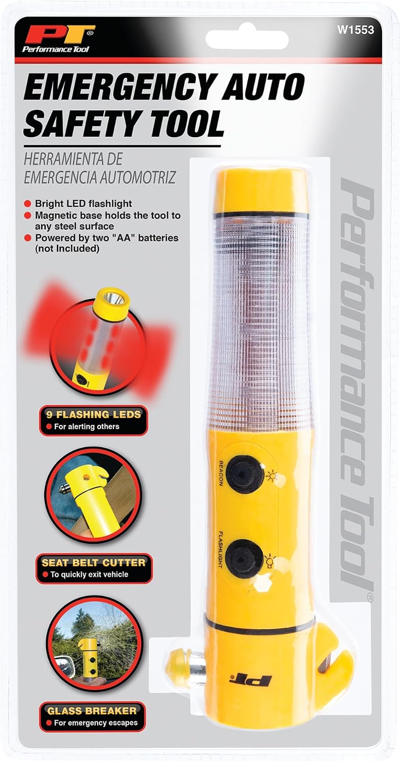Performance Tool W1553 Emergency Auto Safety Tool and Window Breaker