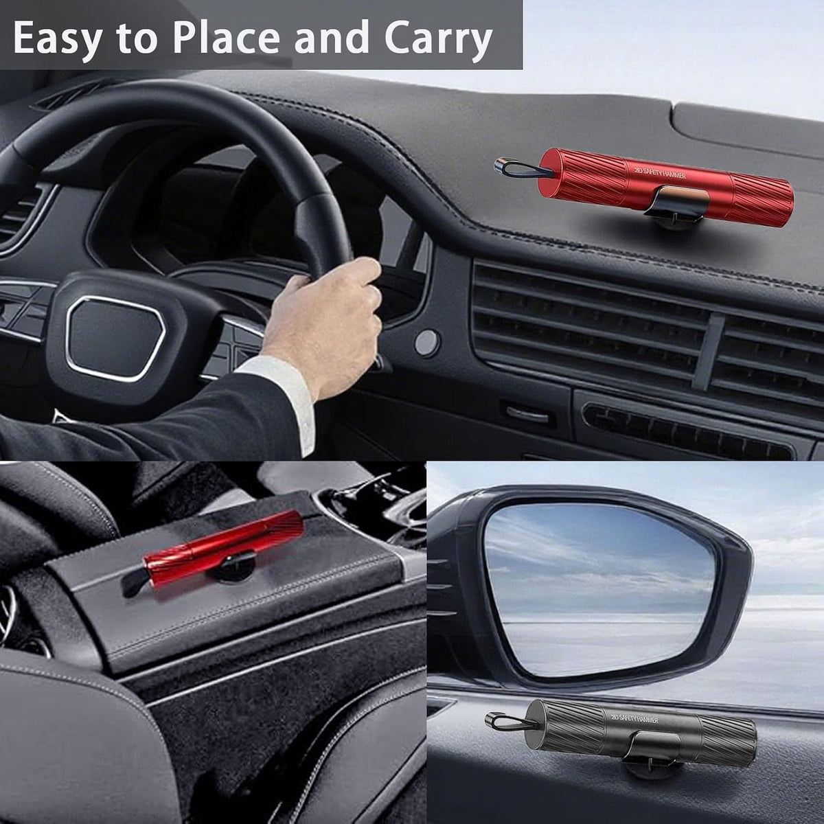 4 Pack 2026 Upgraded Safety Hammer,Safe Hammer Glass Breaker Under Water, Window Breaker Seatbelt Cutter,Emergency Escape Tool,Seatbelt Cutter and Glass Breaker for Cars