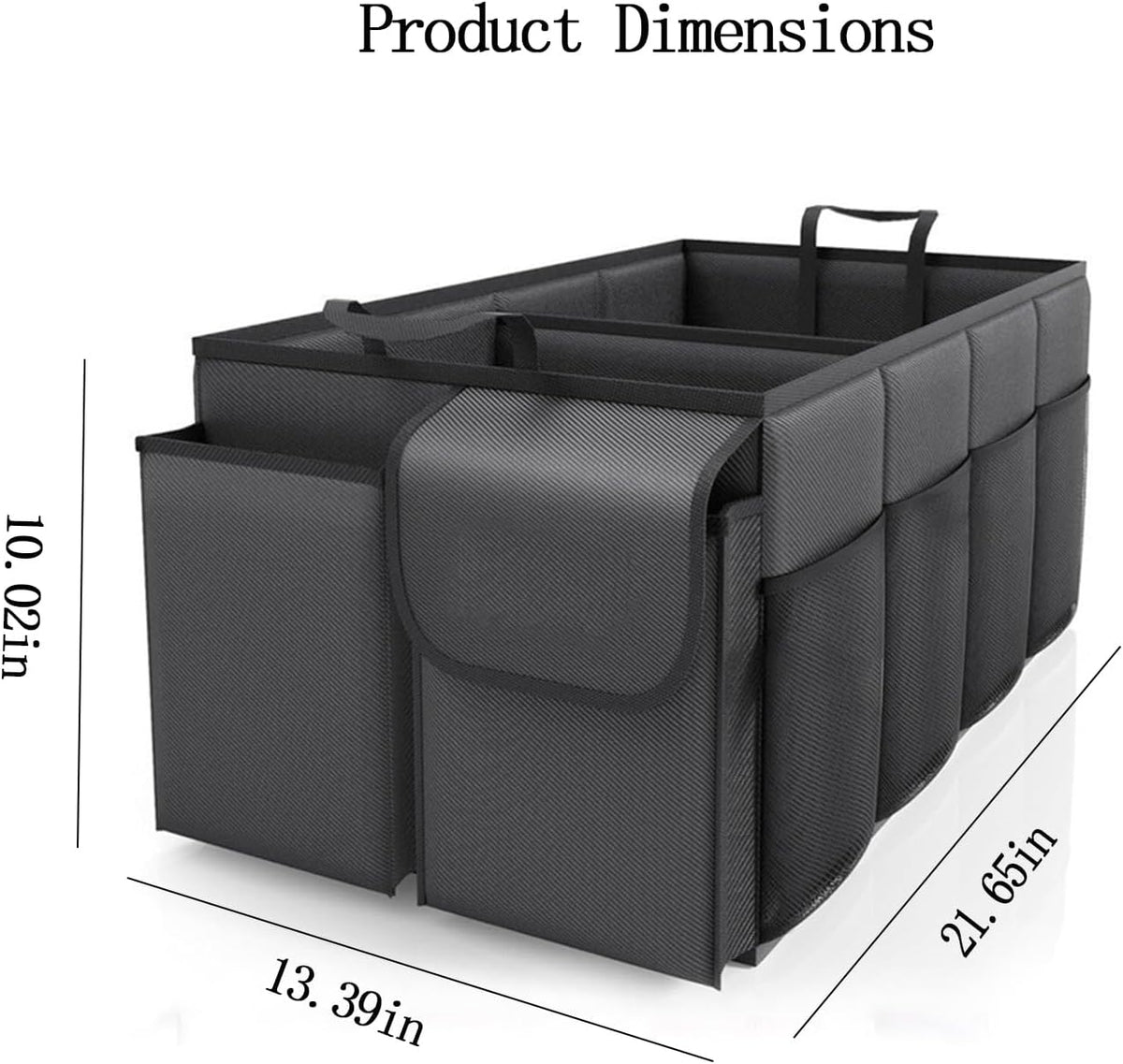 Advanced car seat storage bag is suitable for children and adults. The front and rear seat storage bags are foldable and adjustable. (black gray)