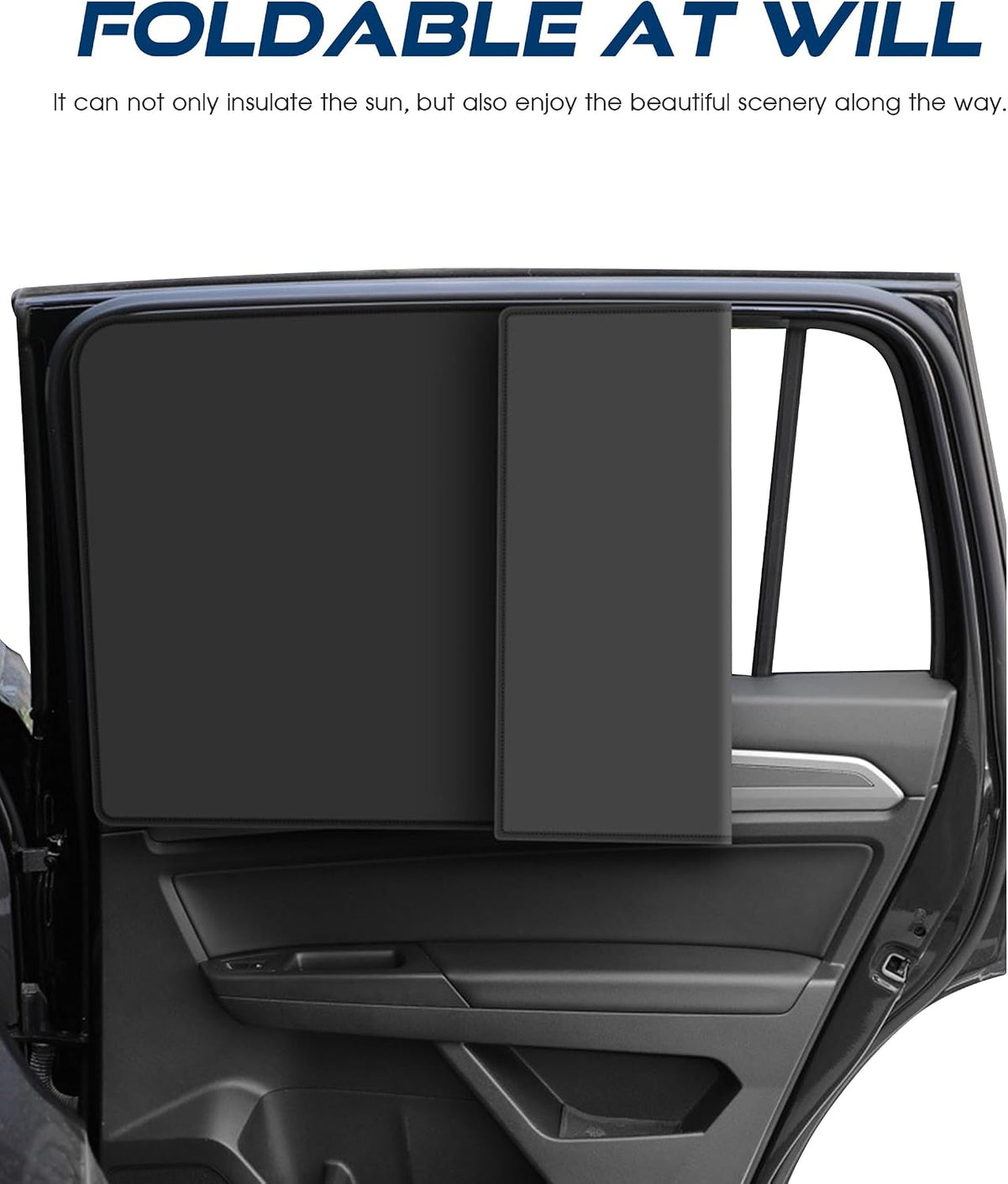 Car Sun Shade,Car Accessories Universal Magnetic Side Window Sun Shade,Black Out Window Cover,Protects Privacy,Reflects Sunlight,Automotive Windows Sunshades (Black, Front+Rear)