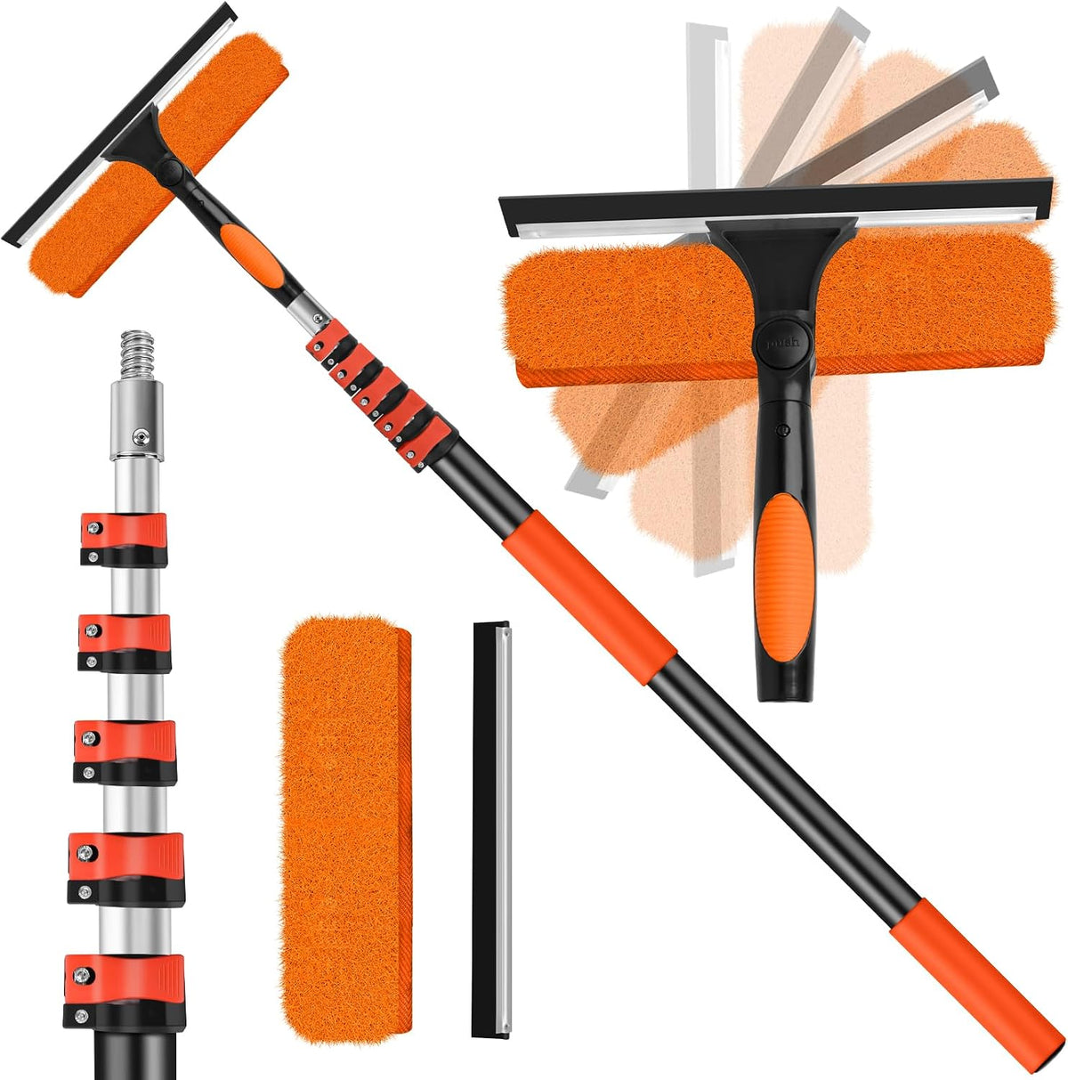 30FT High Window Cleaning Kit with Pole,Professional Window Clean Pole Kit