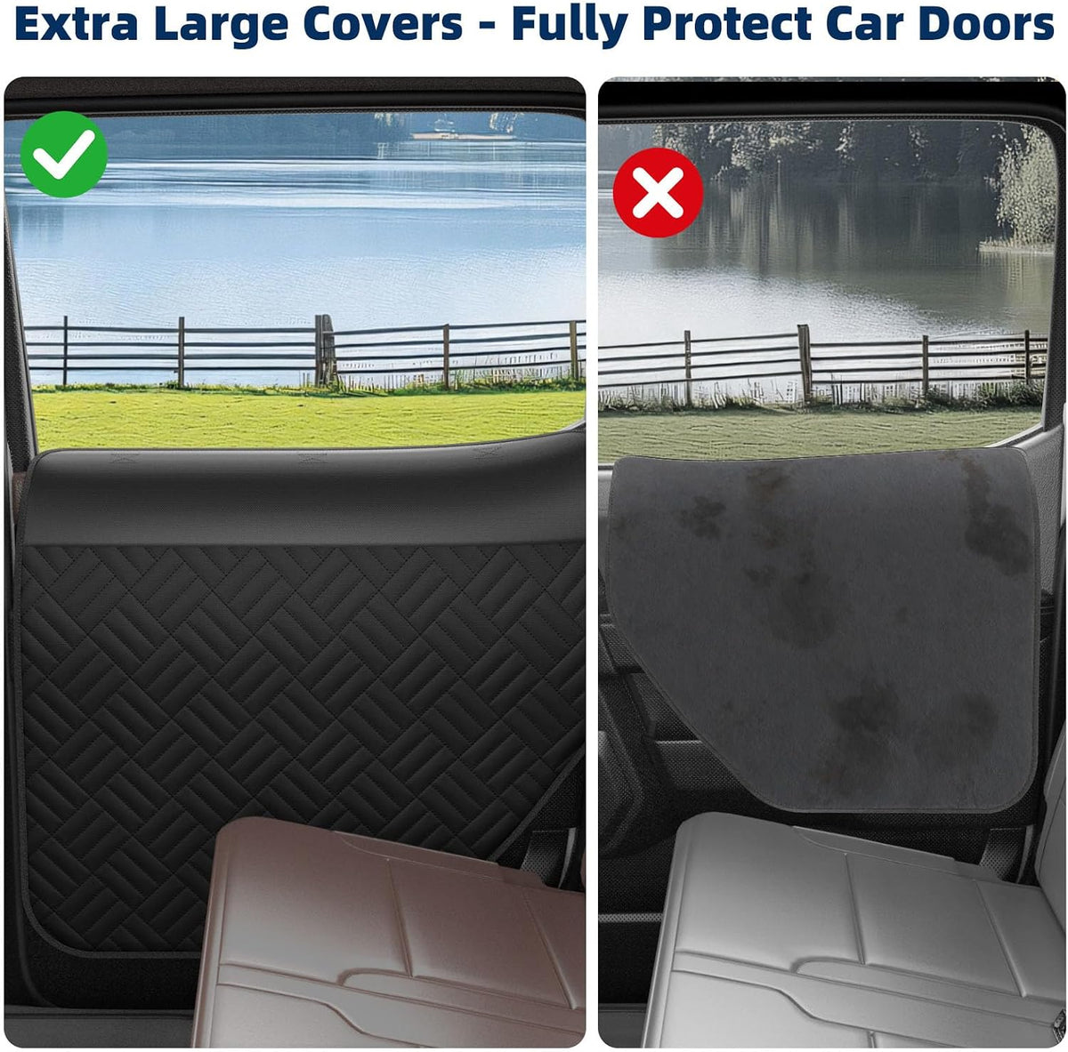 Car Door Protector for Dogs - Heavy Duty Thick Oxford Covers for Car Back Door Protect for Pet Scratching(M)