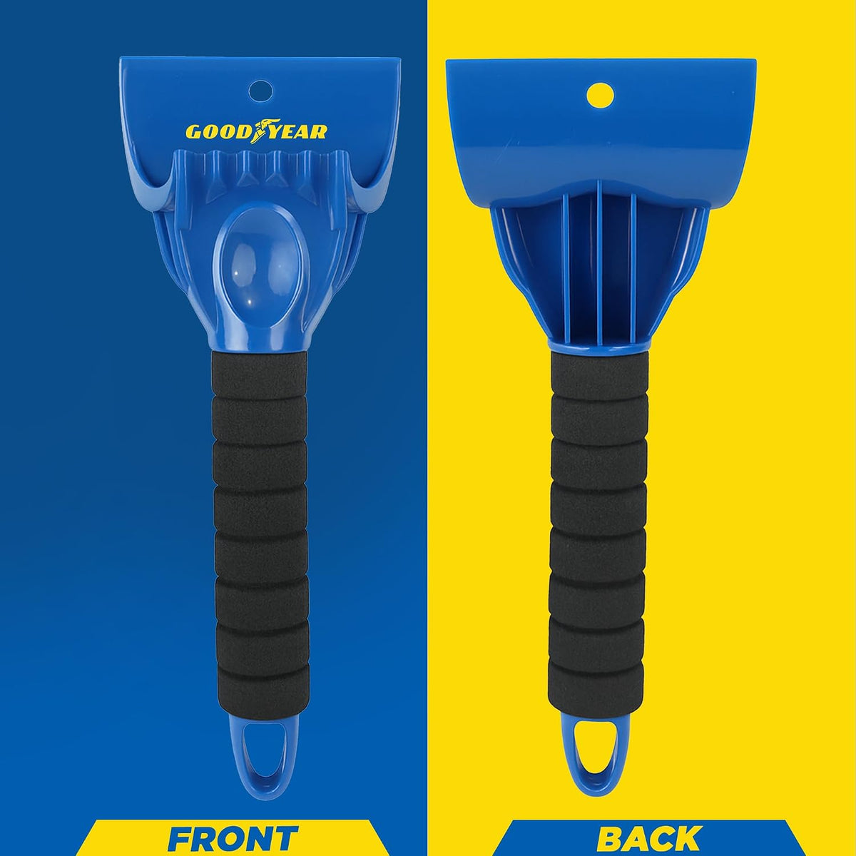 Goodyear Ice Scraper – Heavy-Duty Ice Breaker Teeth, Extra-Wide Blade for Efficient Snow & Ice Clearing, Comfortable Soft Grip Handle – Perfect for Winter Car Care