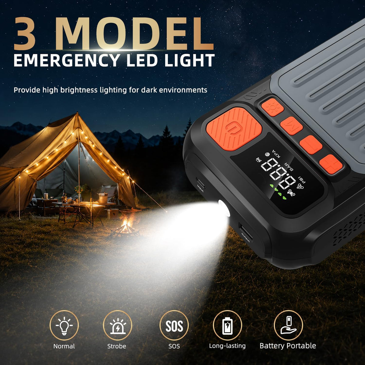 Car Jump Starter with Air Compressor Battery Jumper Starter Portable