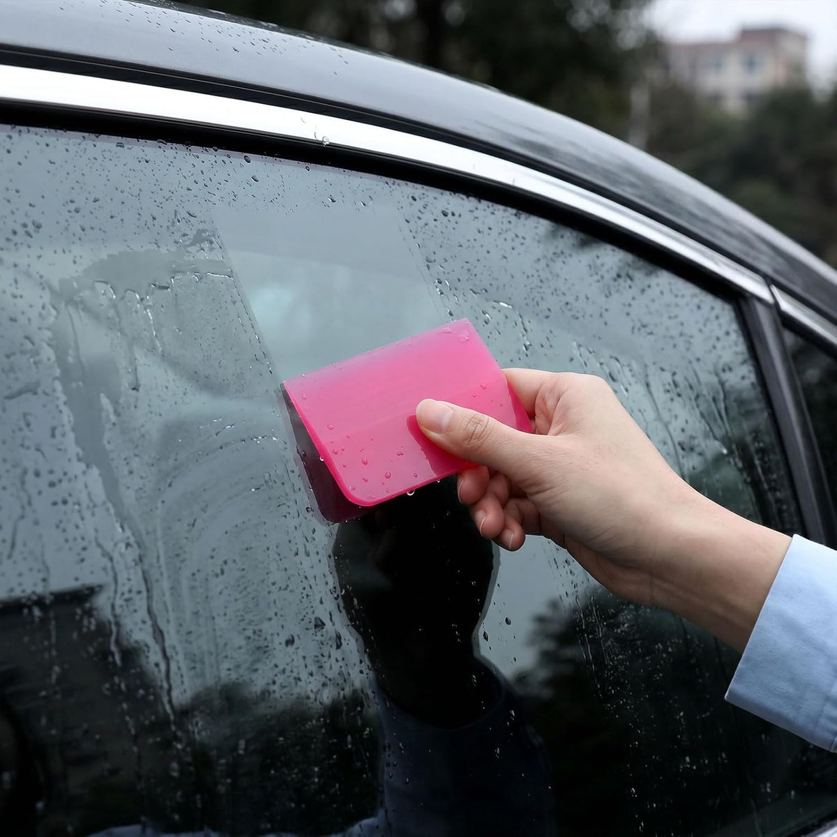7pcs TPU PPF Squeegee Kit for Car - Anti-Scratch Soft Rubber Squeegee for Vinyl Wrap, Window Tint Tools, Paint Protection Film & Household Cleaning - Pink