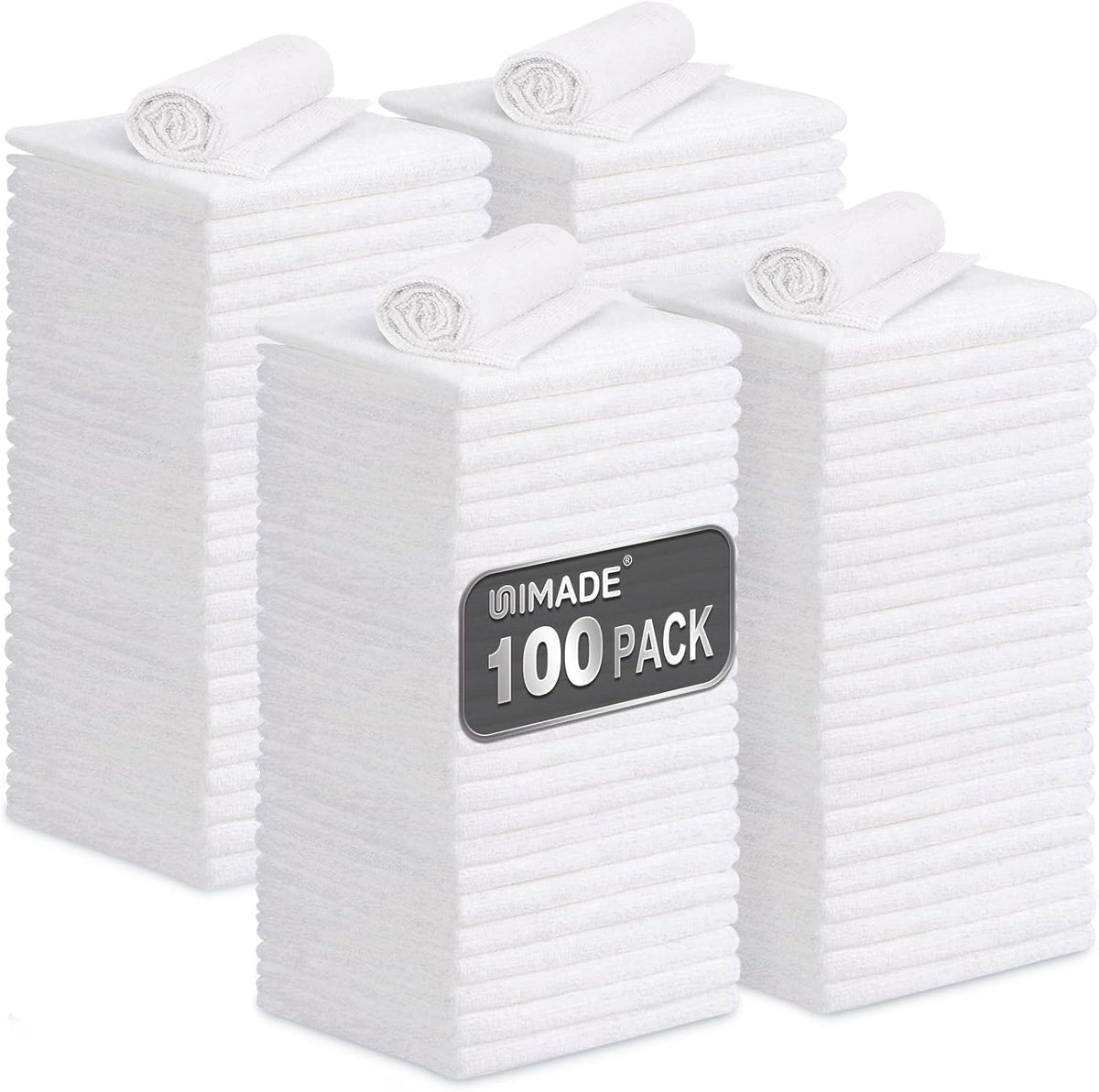 UNIMADE Shop Towels, 100 Pack Commercial Grade Work Rags Microfiber Towels