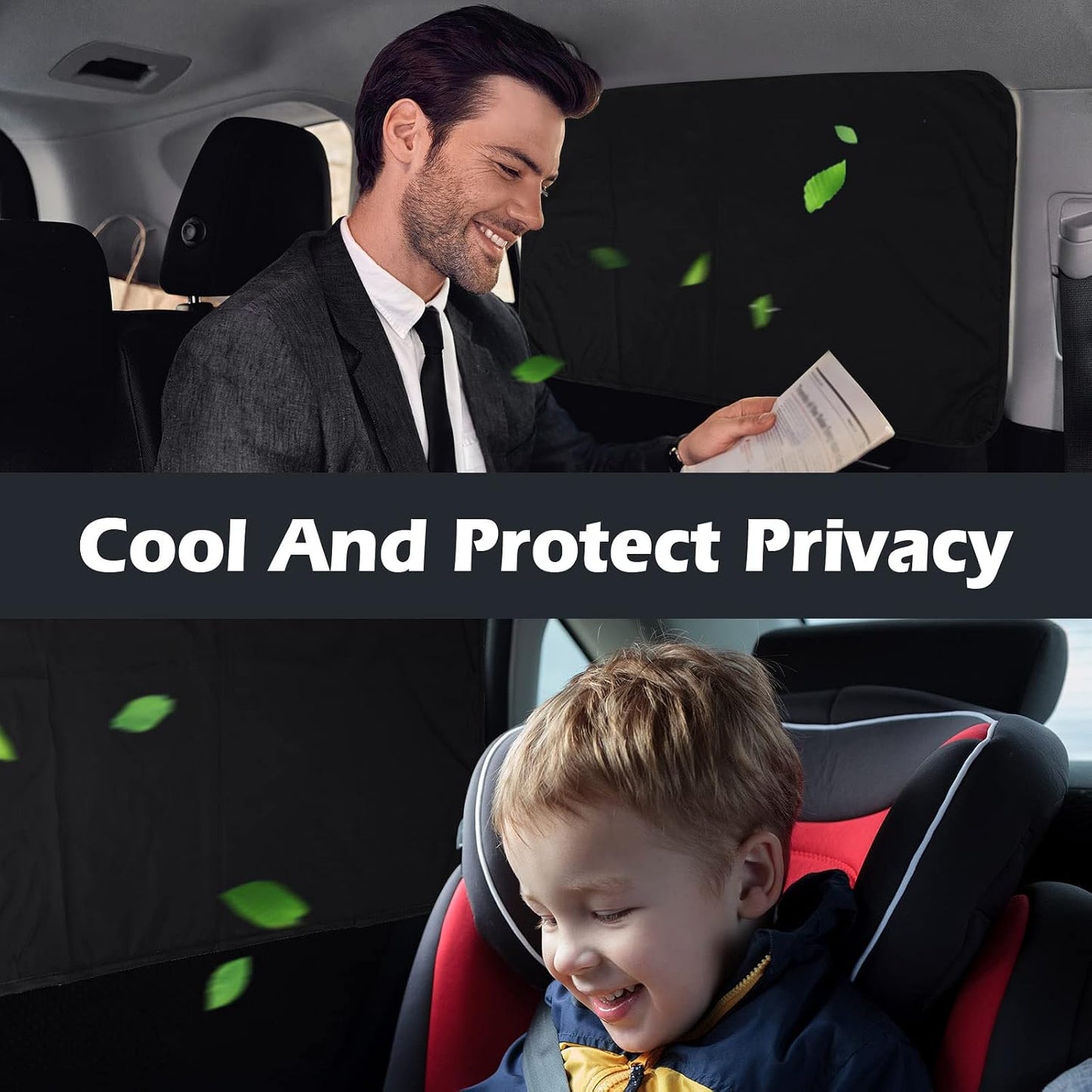 XCBYT Magnetic Car Side Window Shades 4 Pack, 100% Blackout Privacy | Blackout privacy for camping, naps & work. Keeps your car cool. Fits steel frames only, measure first. Handle magnets gently