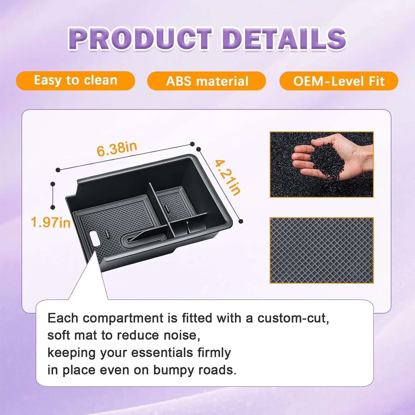 RUNROAD Center Console Organizer Tray Compatible with 2025 Nissan Kicks Accessories, Insert Armrest Storage Tray For Kicks S SV SR Middle Console Dividers Custom Coin Holder Glove Compartment