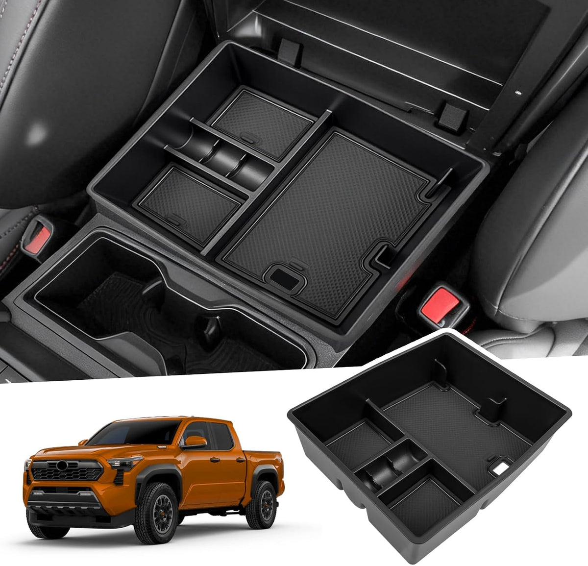 Center Console Organizer Compatible with 2024 2025 2026 Toyota Tacoma(4th Gen) Armrest Storage Box Insert Tray for Tacoma Accessories