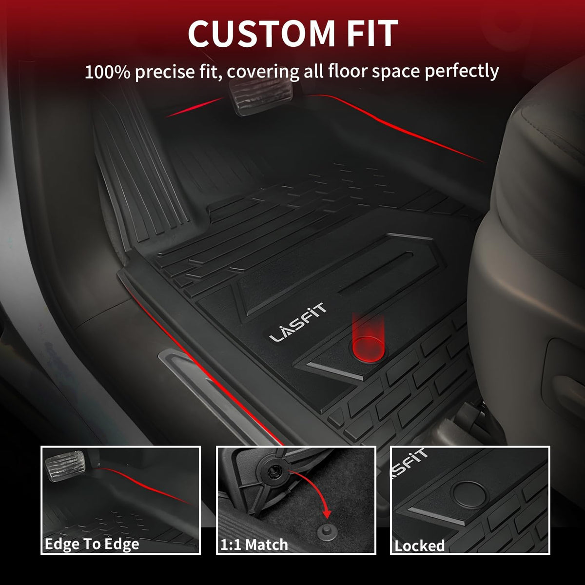 LASFIT Floor Mats for Chevy Silverado/GMC Sierra 1500 2019-2026