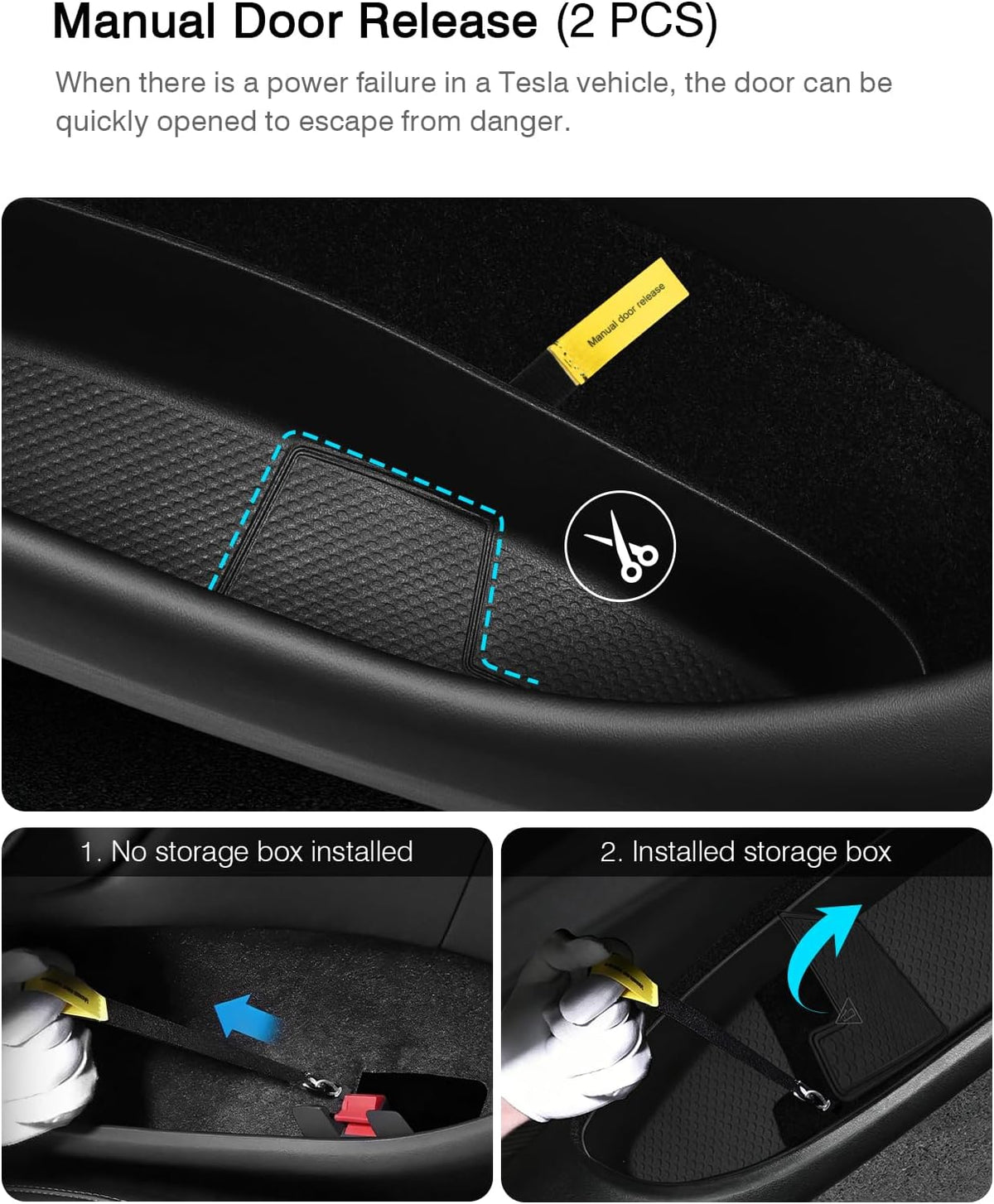 4-Piece Door Side Pocket Storage Box for Tesla Model Y Juniper 2025 2026
