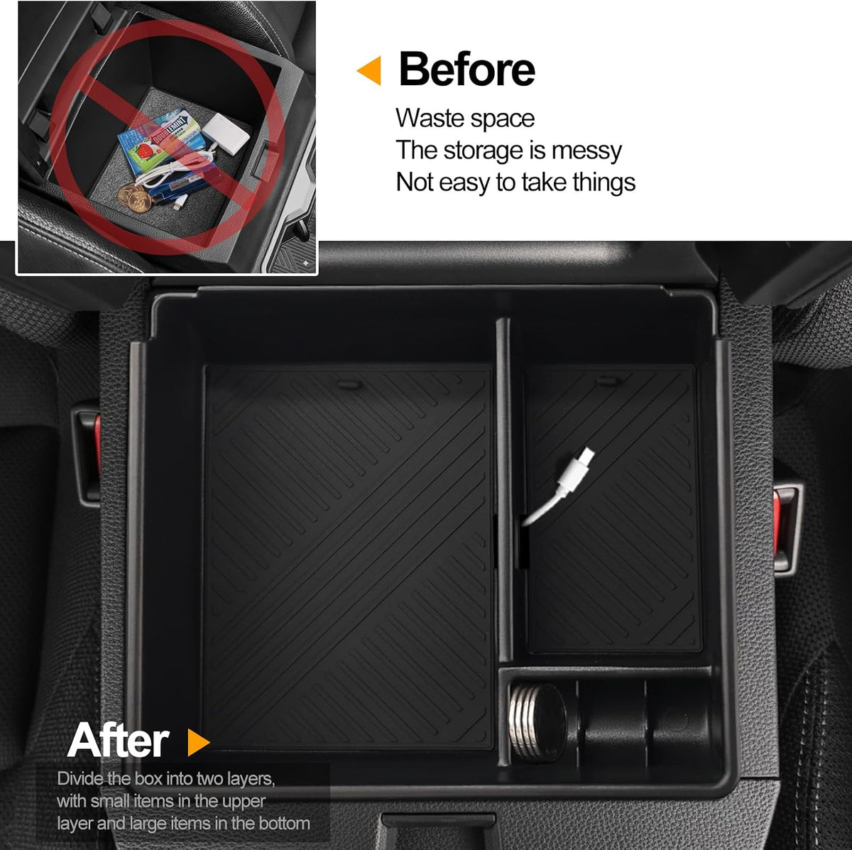 for 2025 2026 Toyota 4Runner Cup Holder Armrest Storage Box