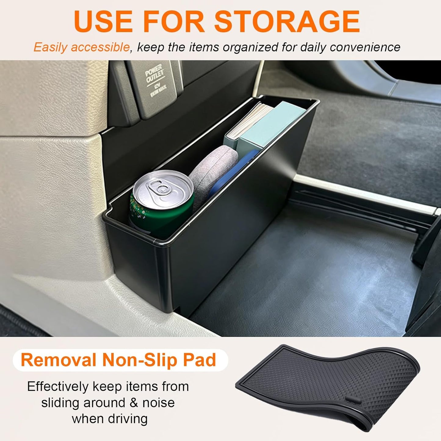 Center Console Trash Can Compatible with 2018-2024 Honda Odyssey Accessories Car Trash Garbage Bin/Items Organizer Keep Clean Durable ABS Plastic