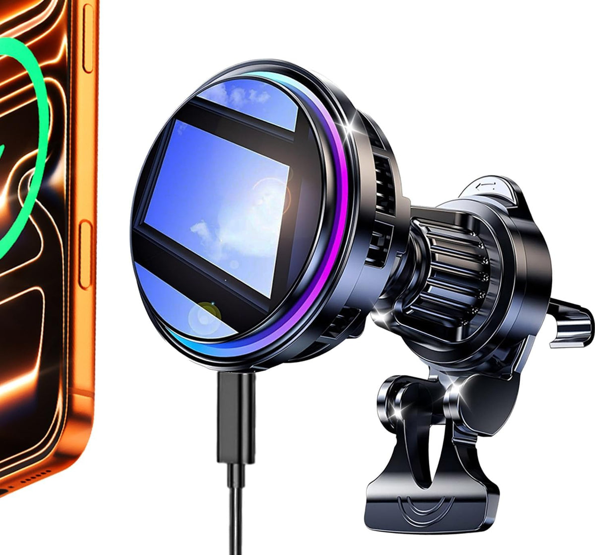 for MagSafe Car Mount Charger TEC Fan Cooling Magnetic Wireless Car Charger