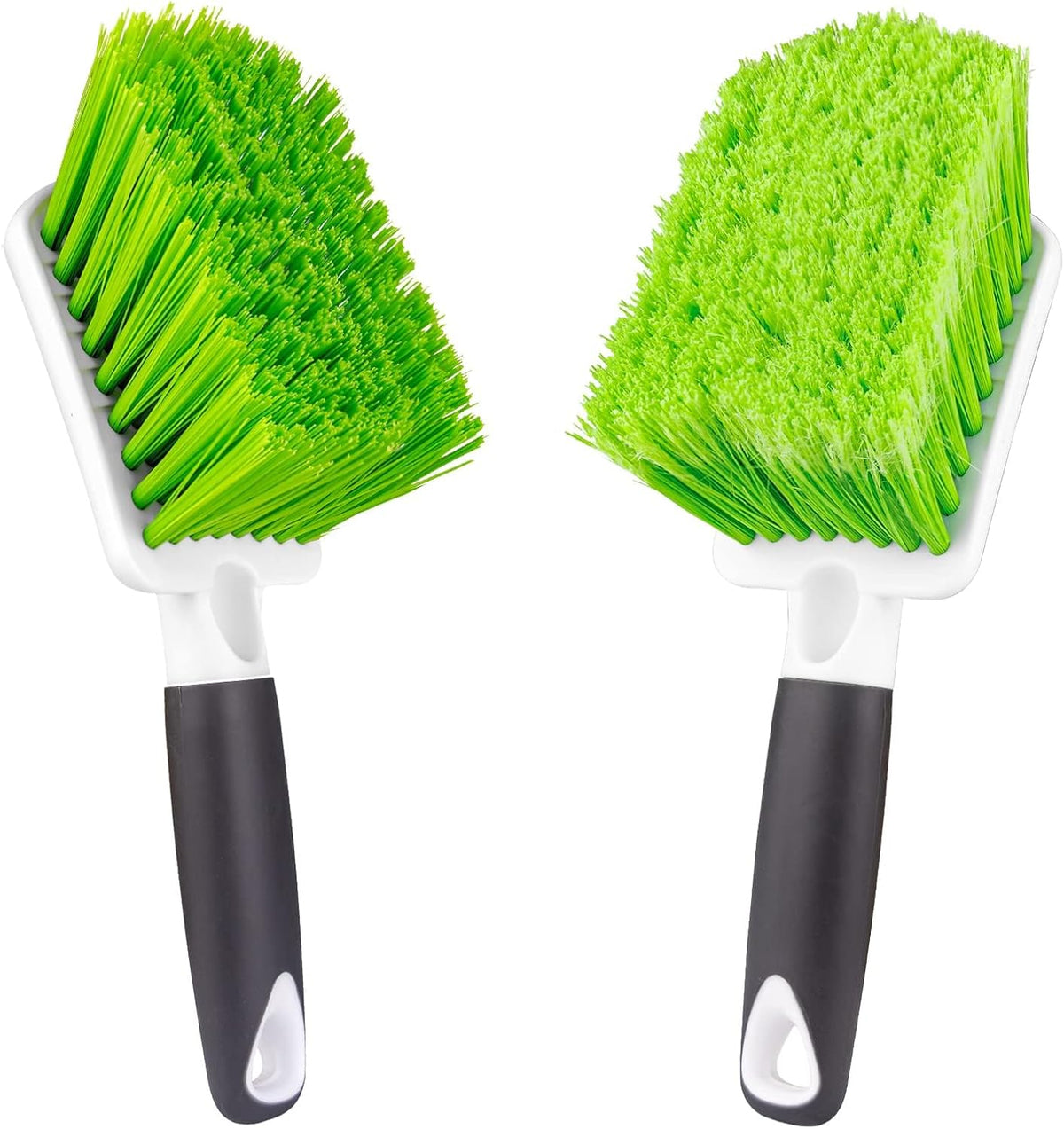 2 Pack Car Wash Brush, Tire Brush for Cleaning Tires, Soft & Stiff Bristle Wheel Cleaner, Car Cleaning Supplies for Wheels, Rims, Carpet, Truck, SUV, Moto, RV, Motorcycle