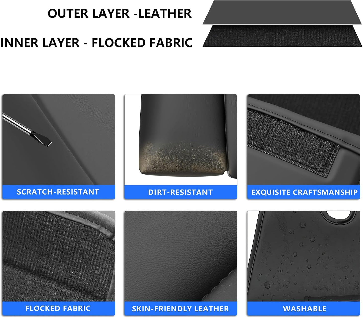 Upgrade Seat Back Organizer for Car – PU Leather Multi-Pocket Hanging Storage Bag with Bottle Holder & Travel Tidy Pouch Pocket Kids, Tissue Holder Large-Capacity Backseat Organizer , Black 1PC