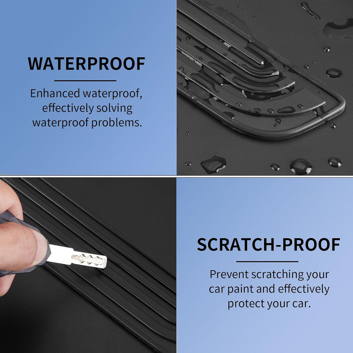 4pcs/Set Car Door Sill Plate Protectors - Black Soft Rubber Front/Rear Door Sill Scuff Plate Guard, Door Pedal Protector Stickers fit for Honda CRV (Blue)