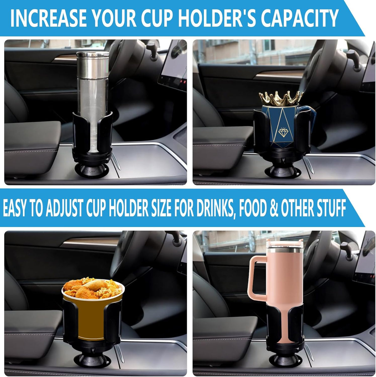 Octomo Car Cup Holder Expander, Hold 2.9" to 5.5" Large Bottles